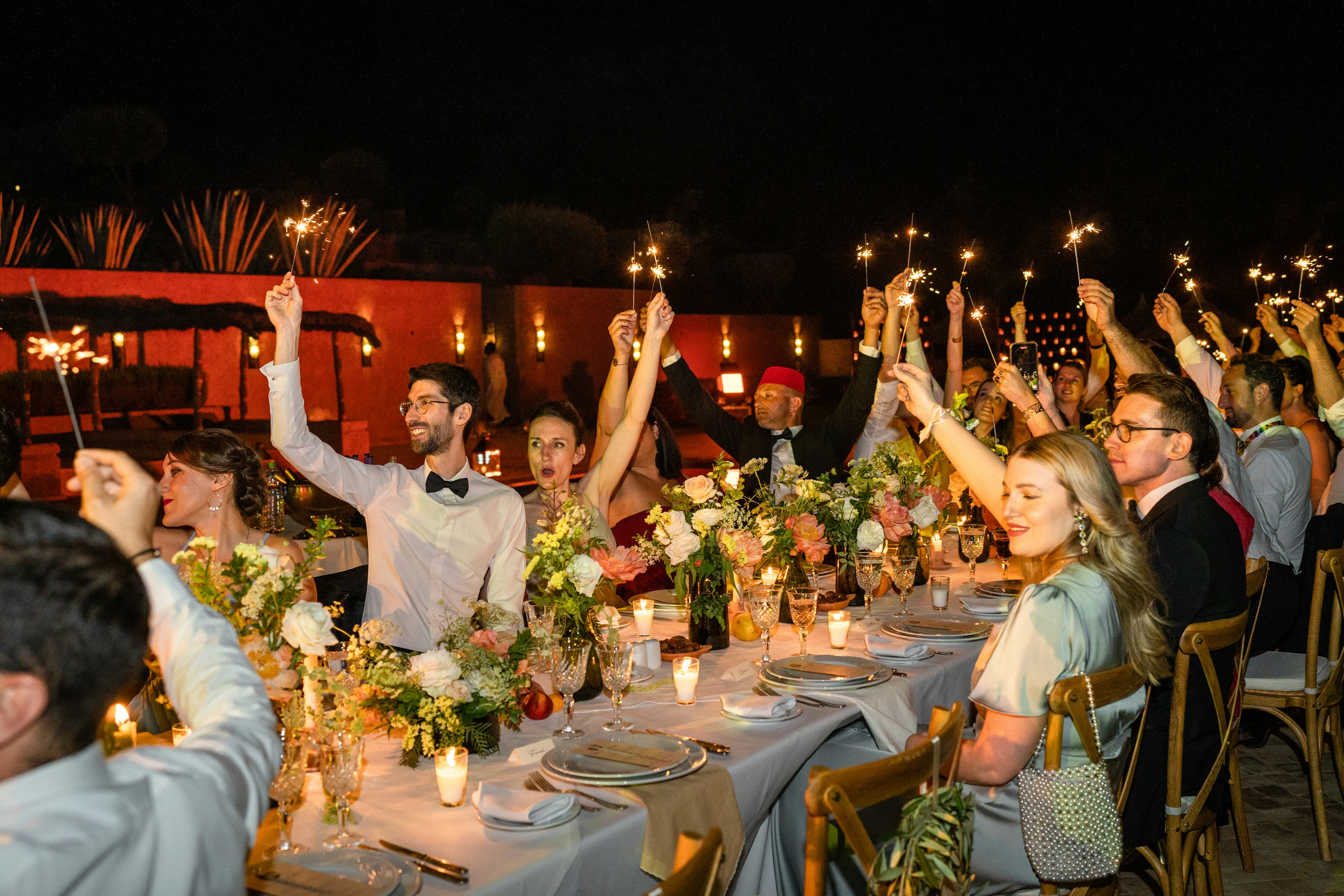 wedding reception guests