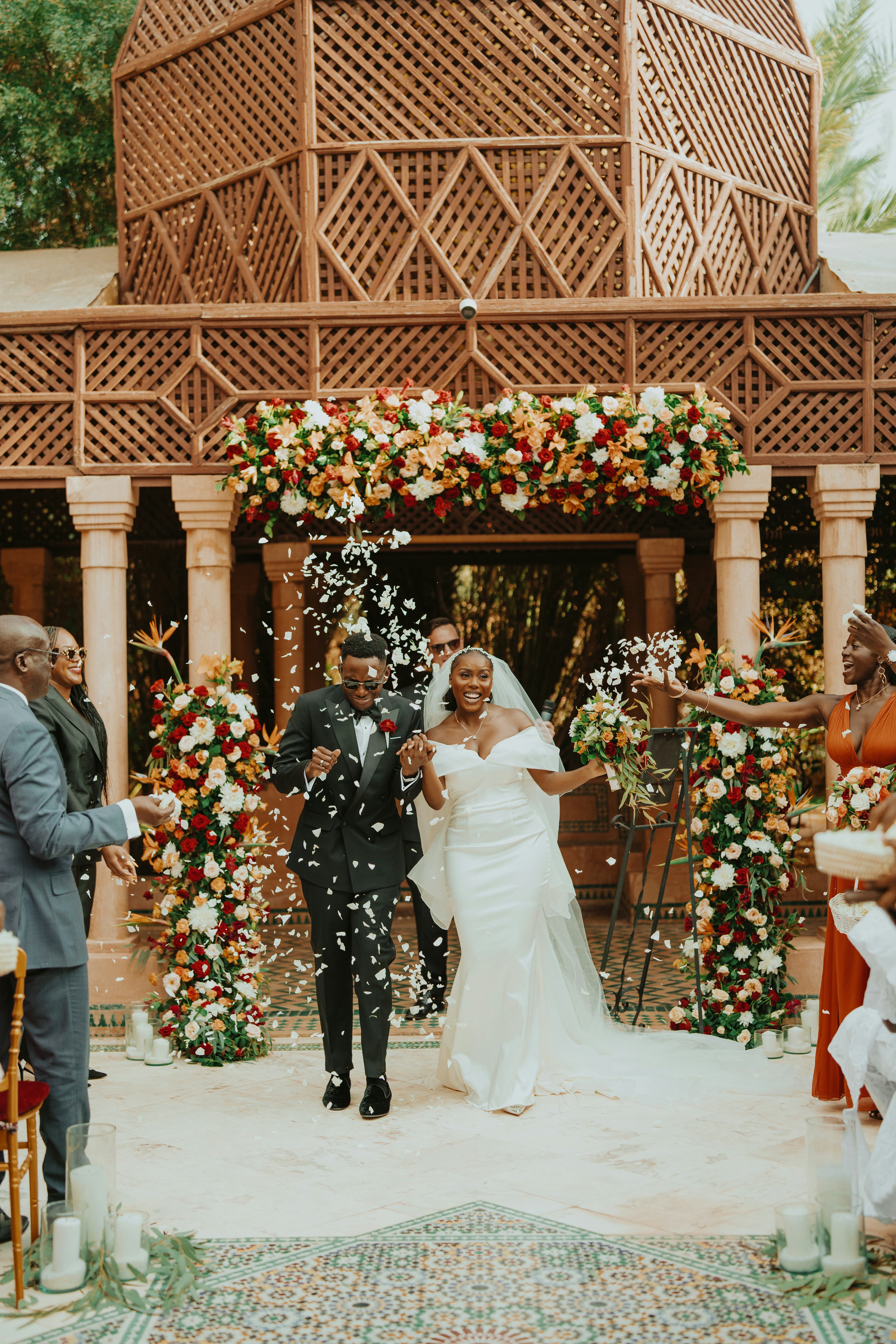 Colourful Marrakech wedding flowers