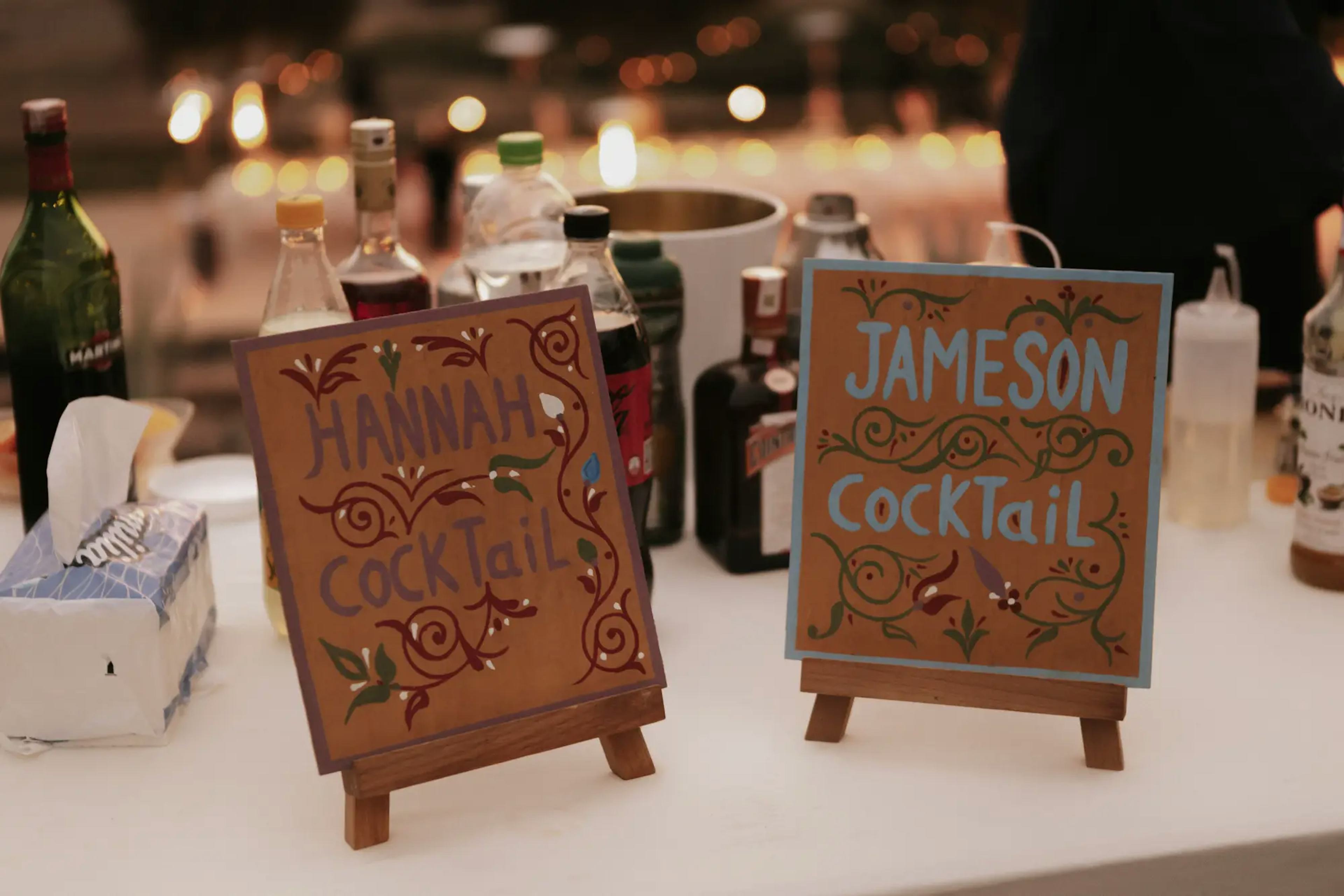 Cocktail signs Moroccan wedding