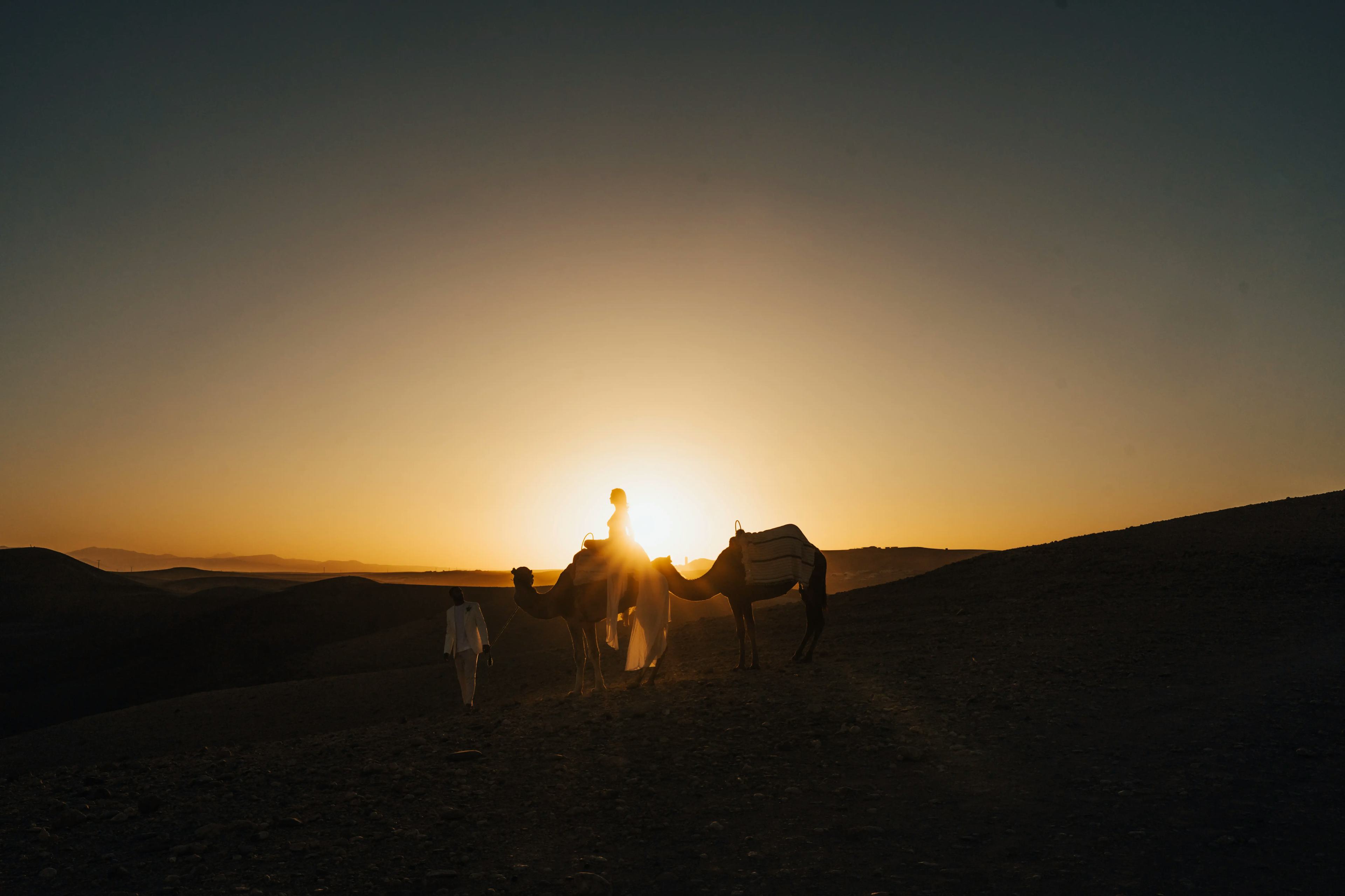 Marrakech Agafay Desert- Camel ride under the sunset