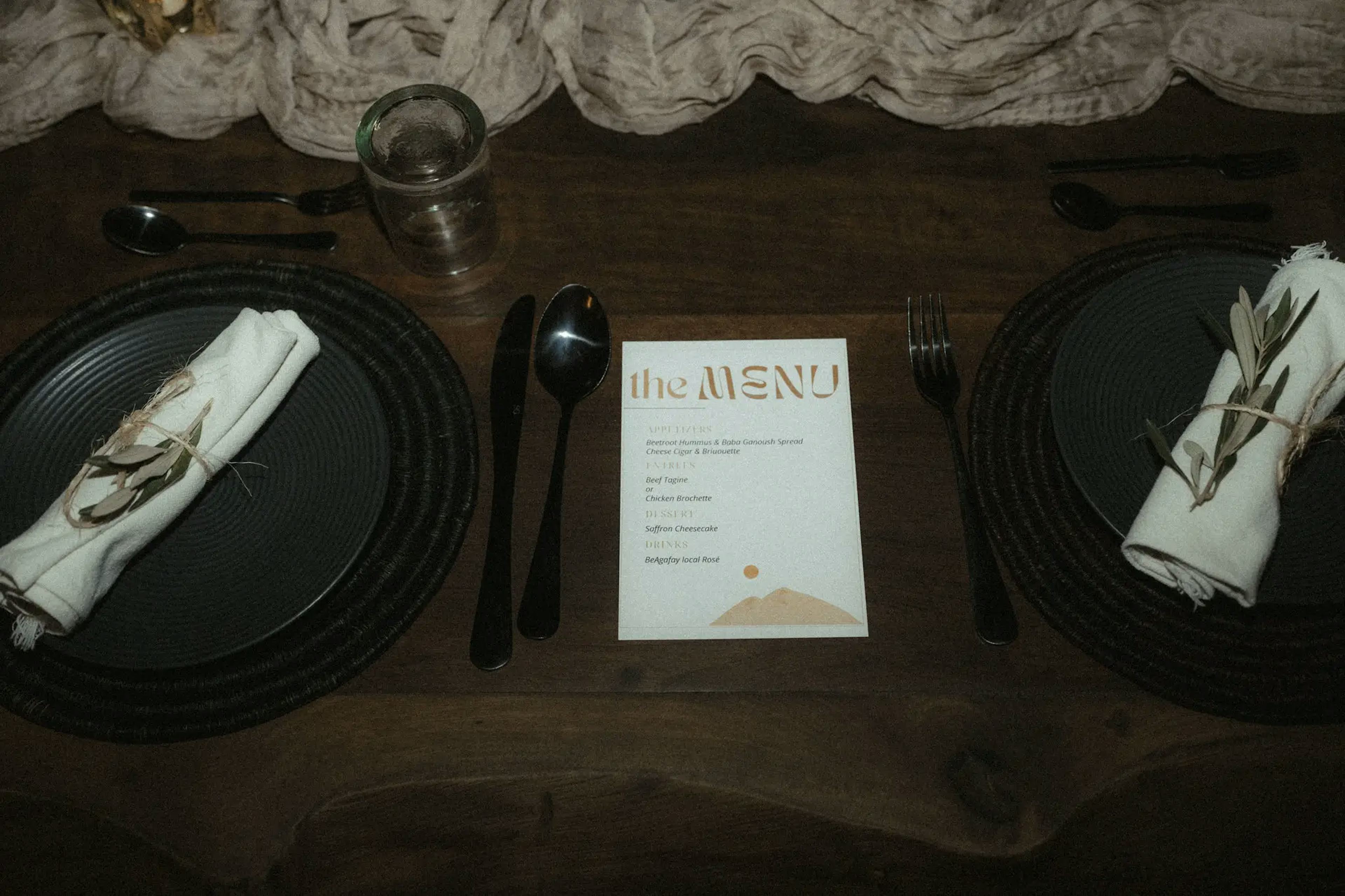 Welcome dinner menu 