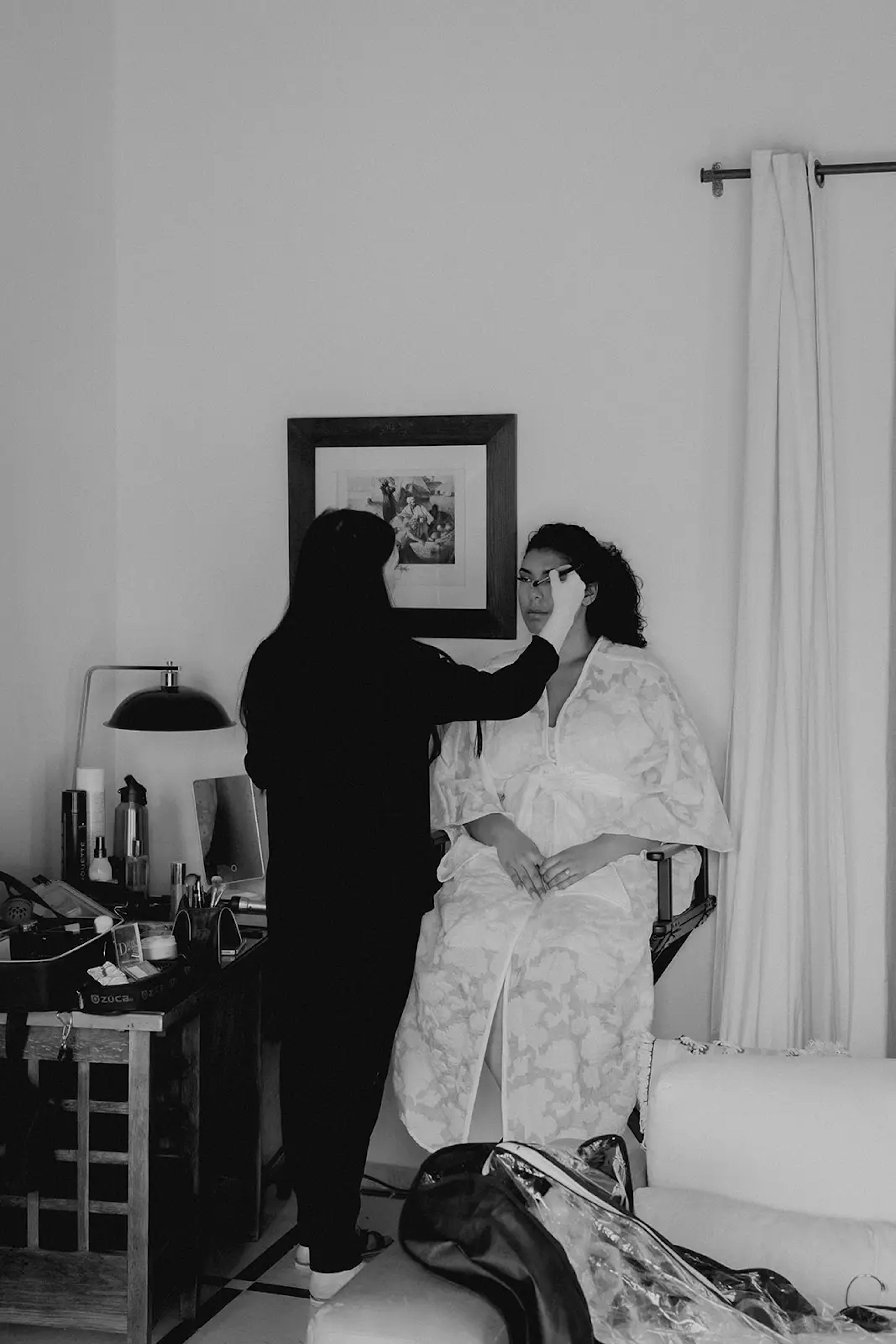 Bride getting ready for Moroccan wedding