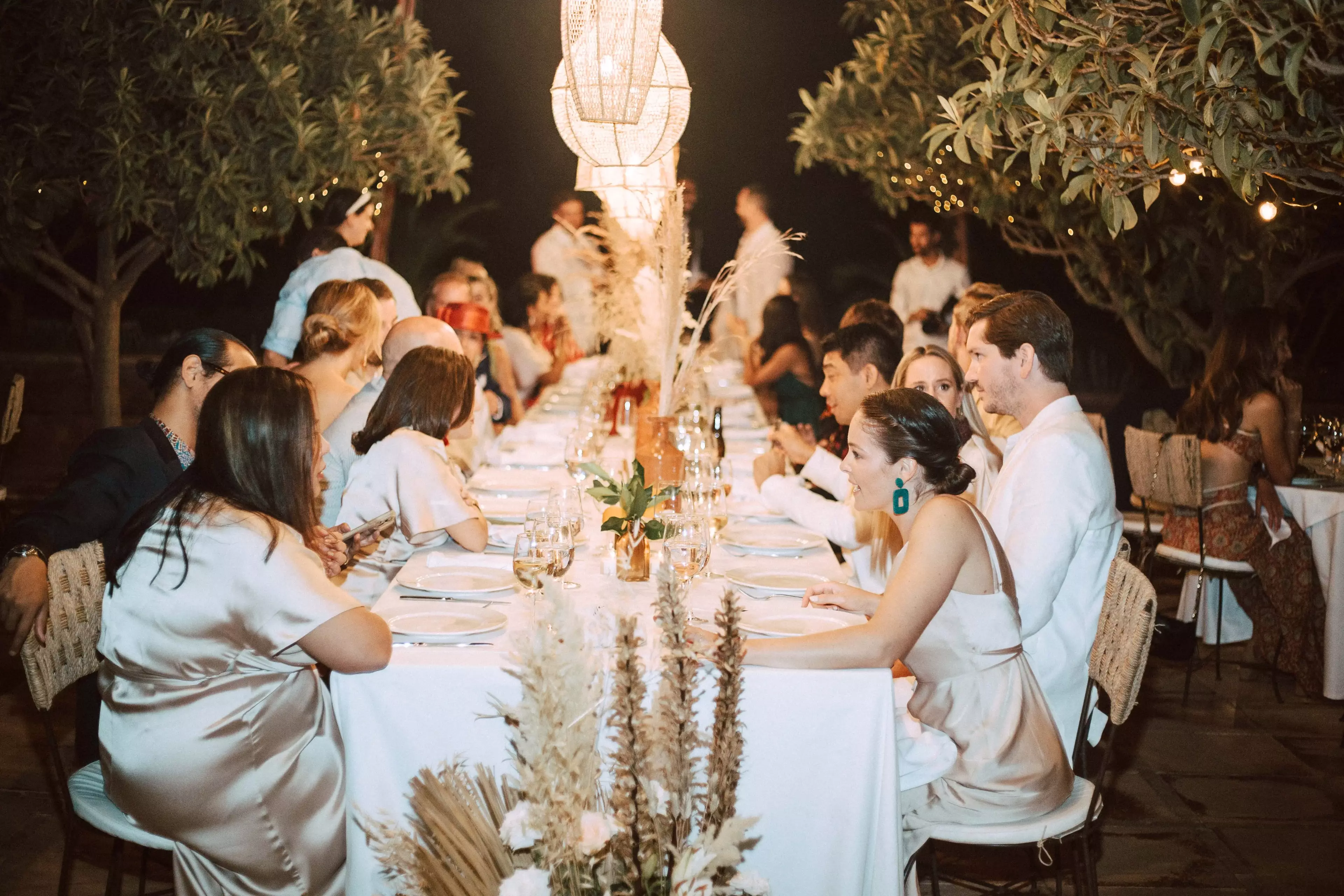 Guests at wedding reception at Kasbah bab Ourika