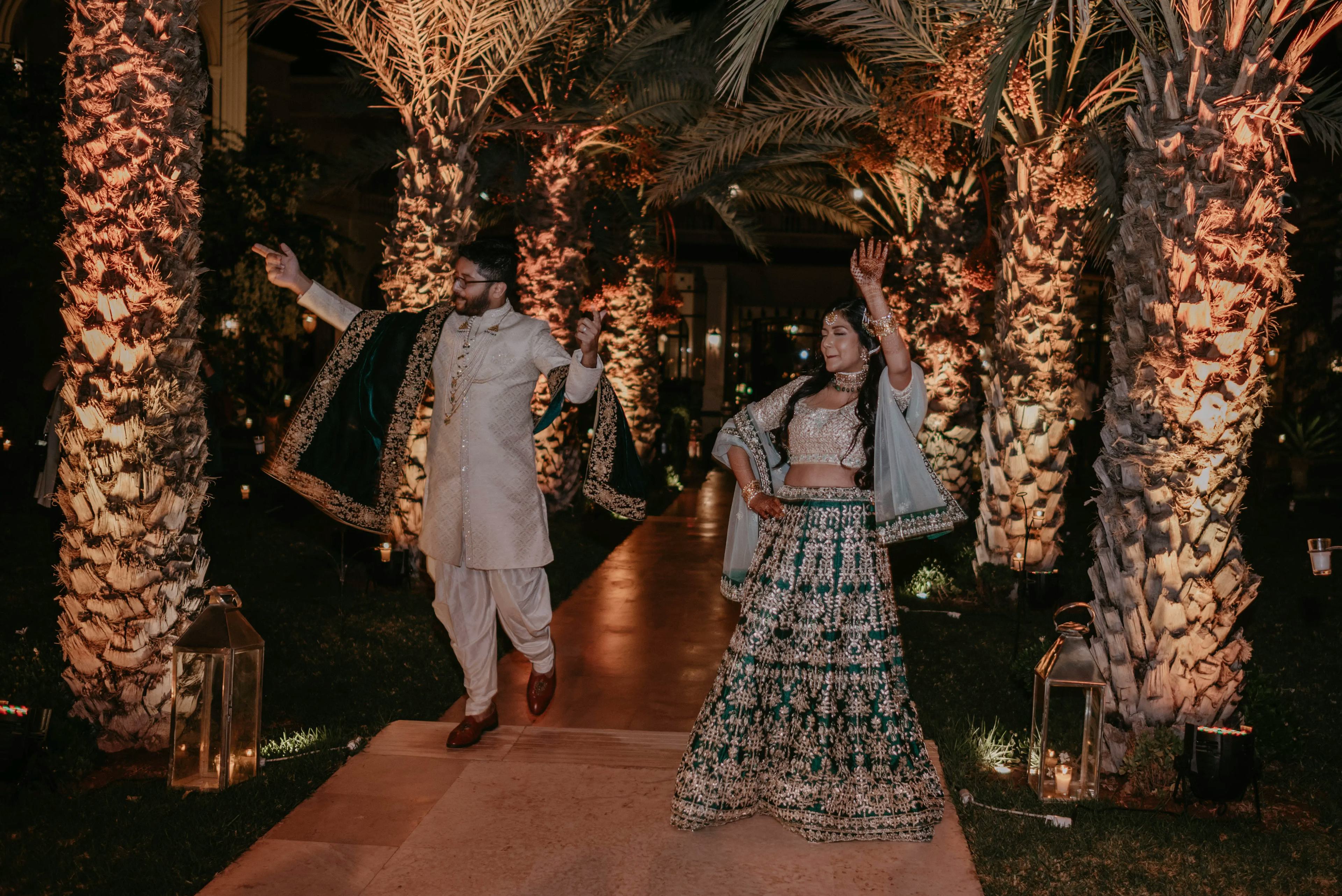 bride and groom dancing at reception in Marrakech