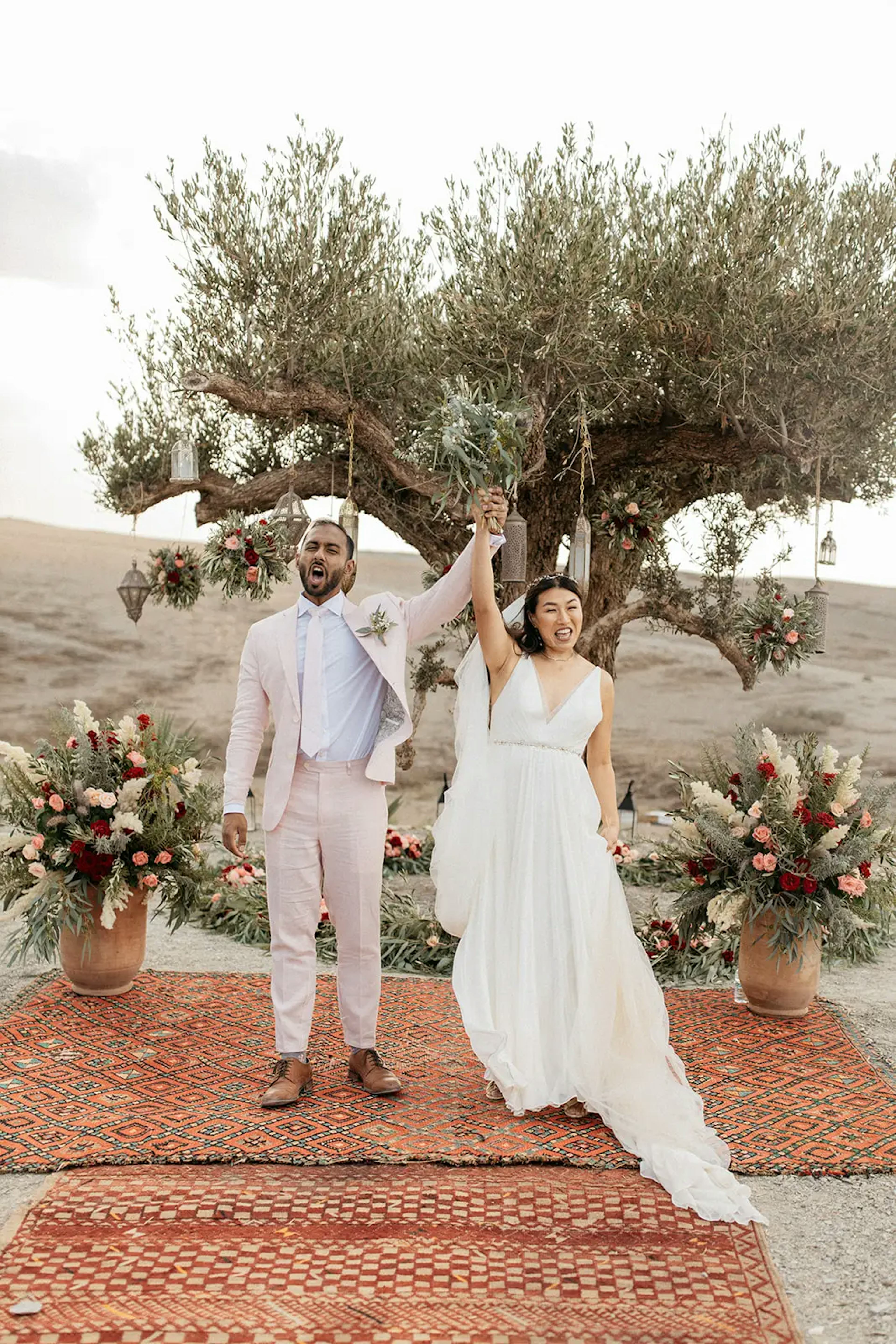 Outdoor marriage in Moroccan desert