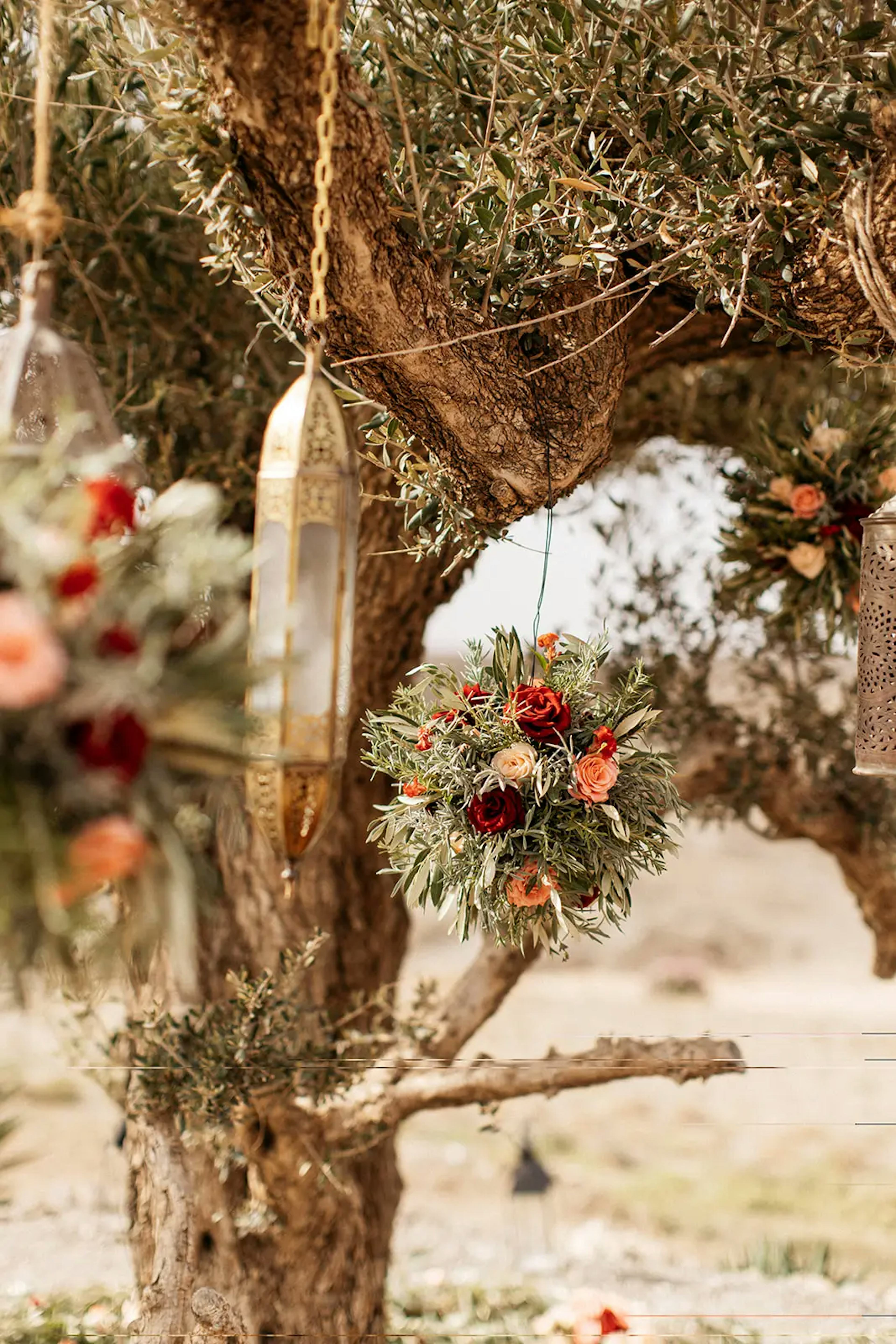 Wedding ceremony decor in Moroccan desert