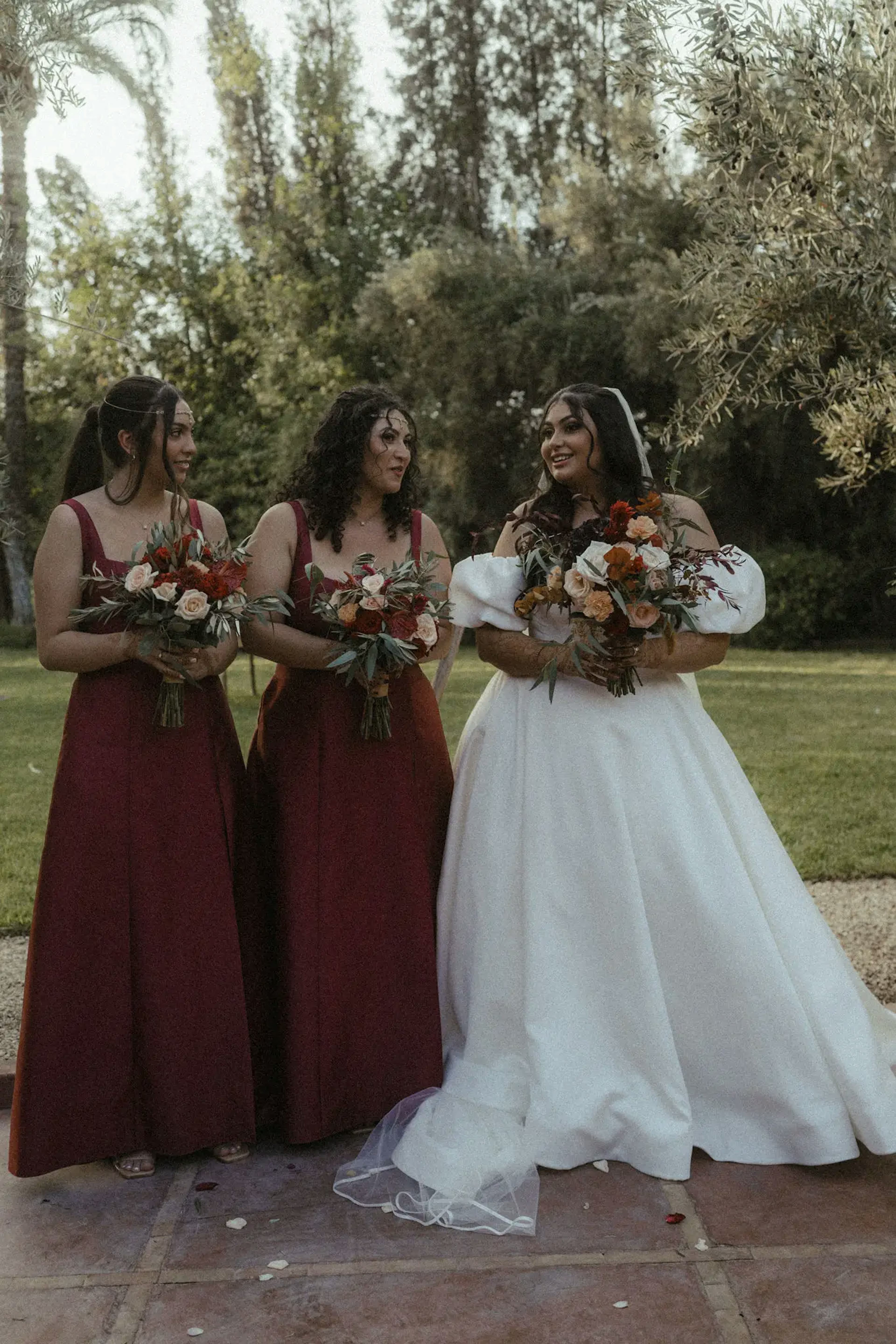 The bride with her bridesmaids