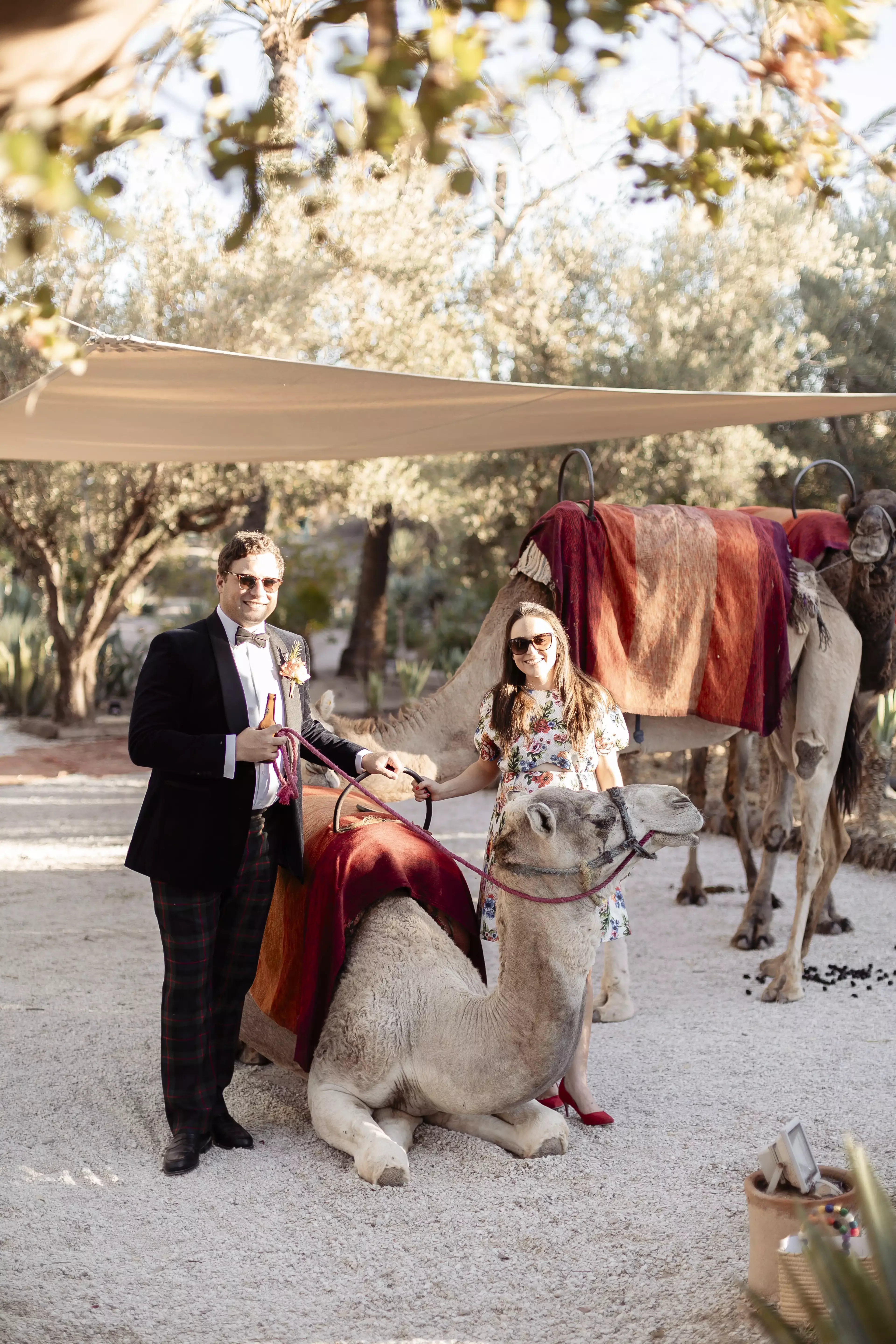 Faye Peters Wedding Day - Jnane Tamsna Marrakech- ceremony camel