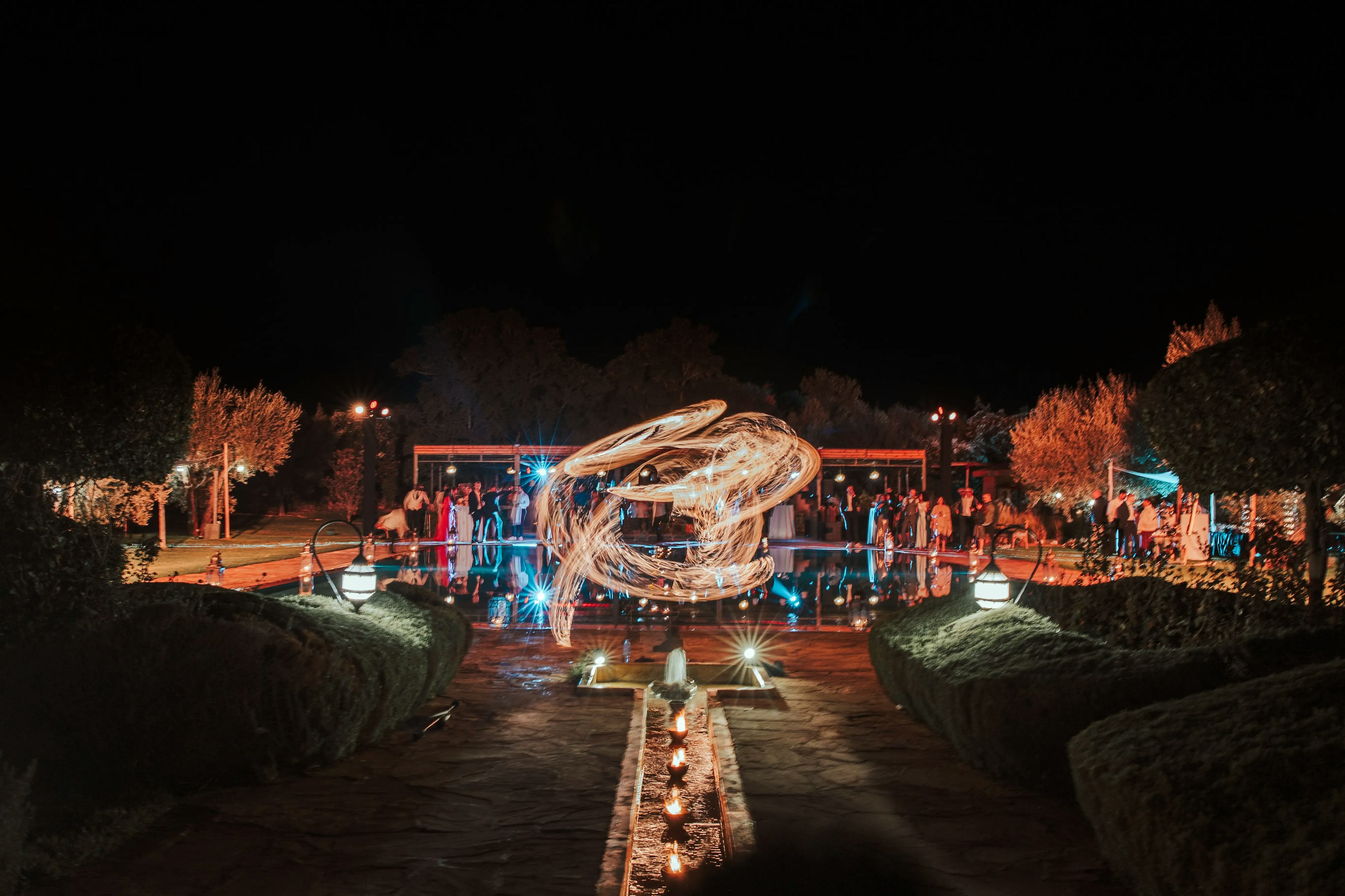 Fire dancers display