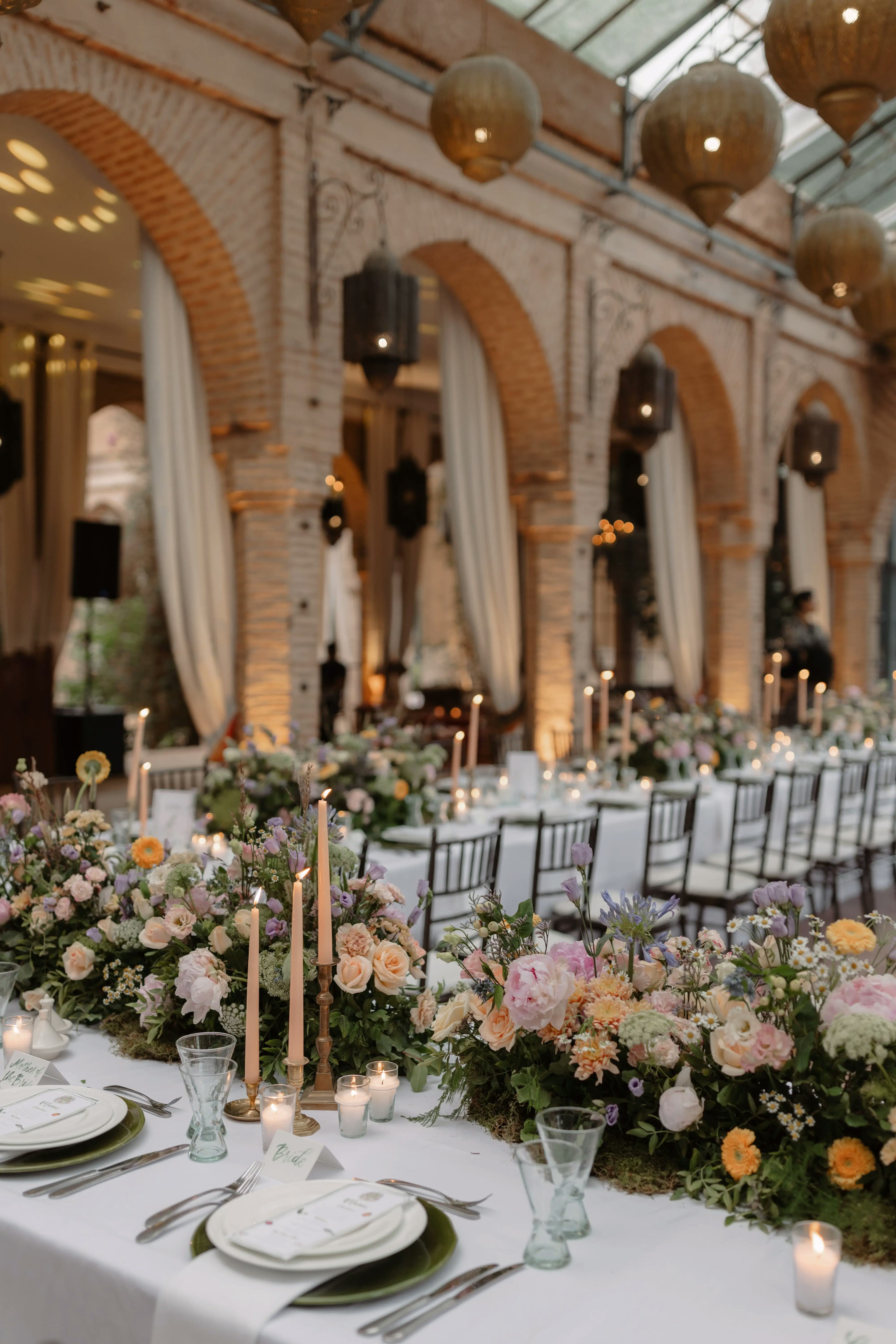 Luxury wedding reception decor