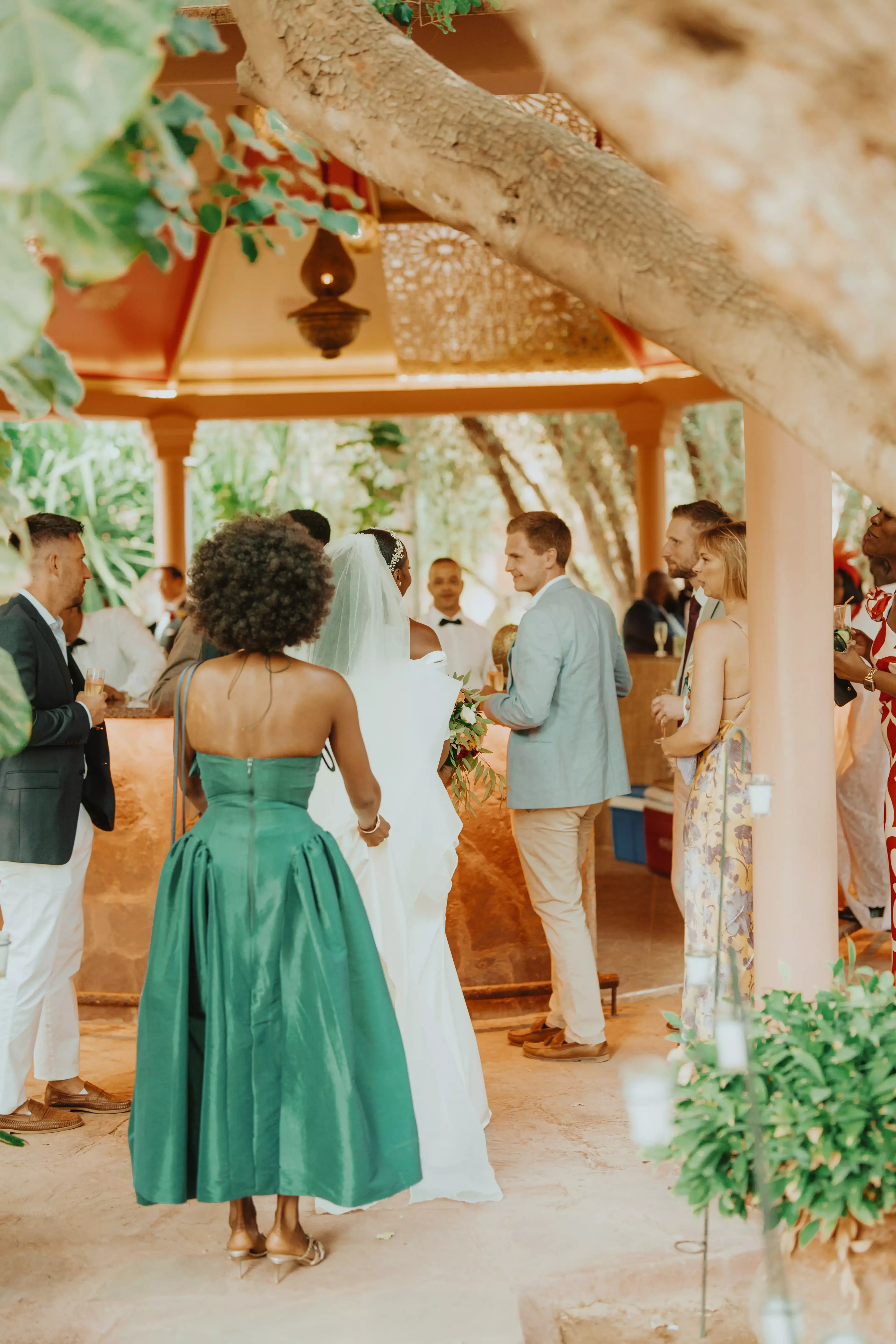 Cocktail bar to welcome back guests after the ceremony