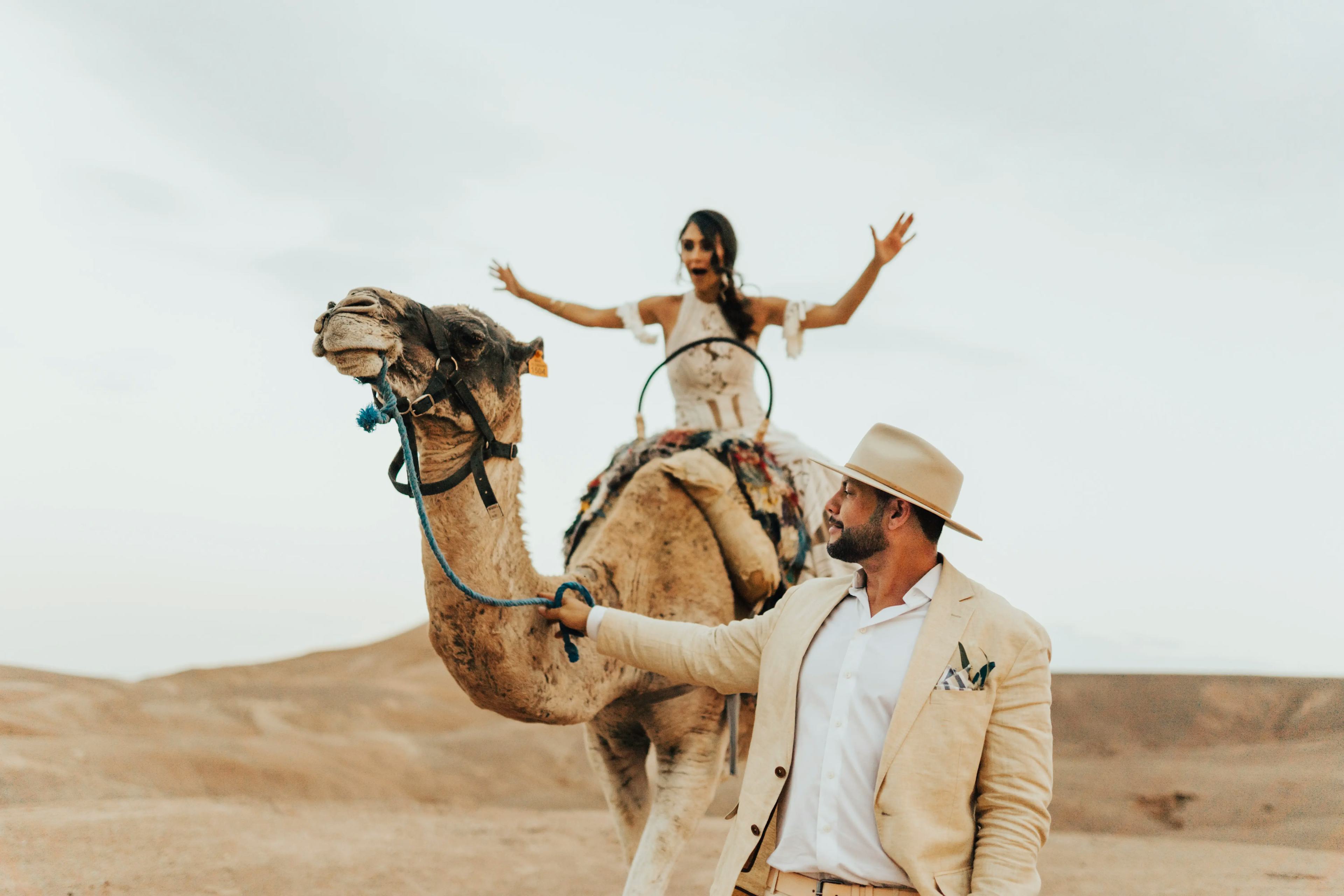 Bride camel riding in Marrakech