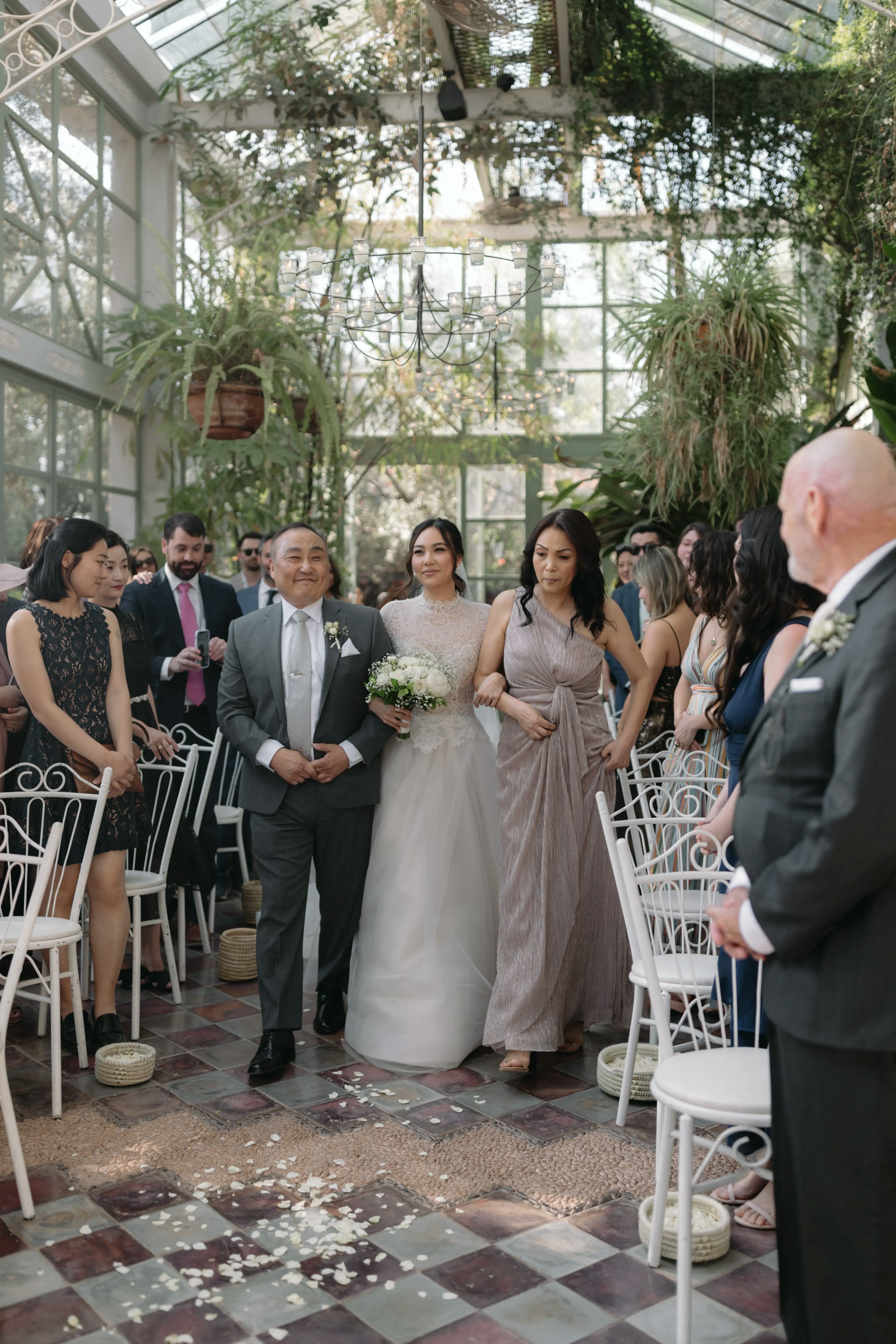 Bride walking down the aisle