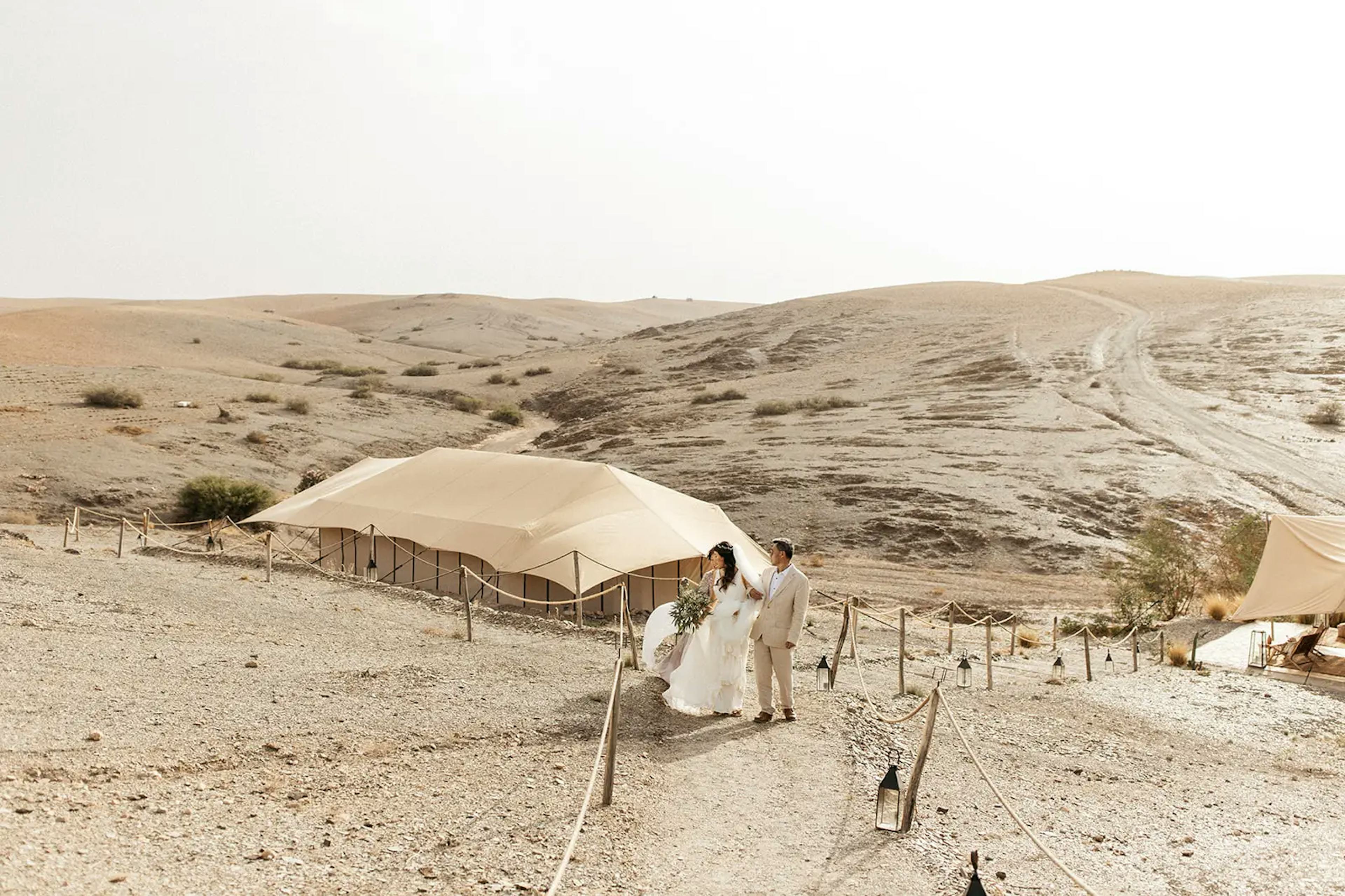 Bride first look in agafay desert