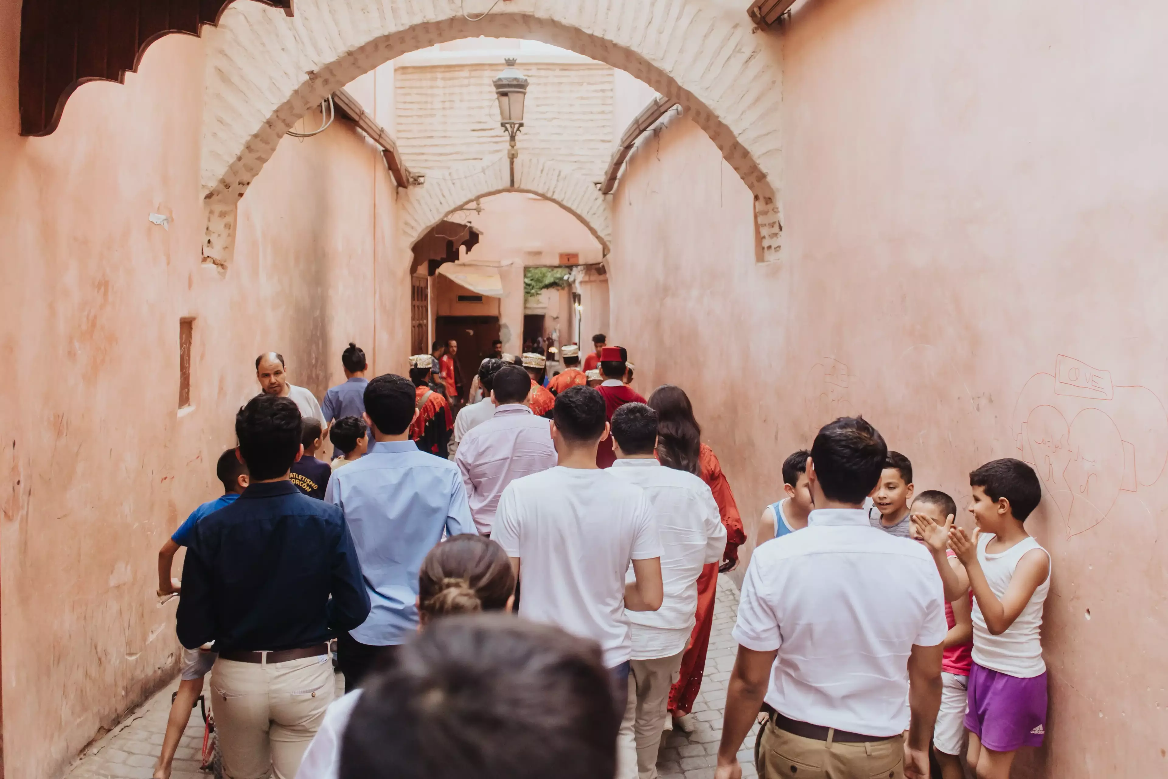 Guests walking through the streets