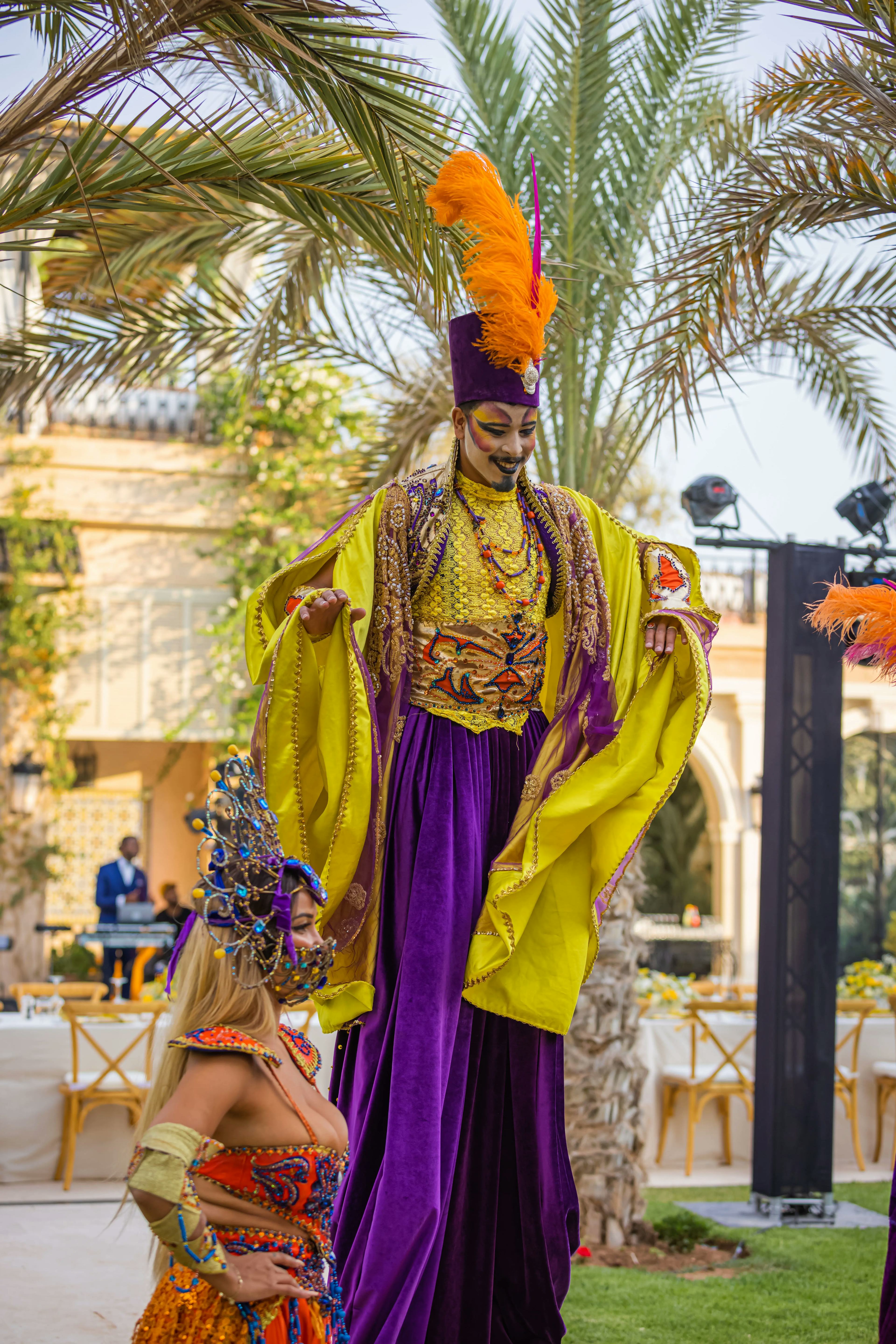 Party entertainment stilt walkers