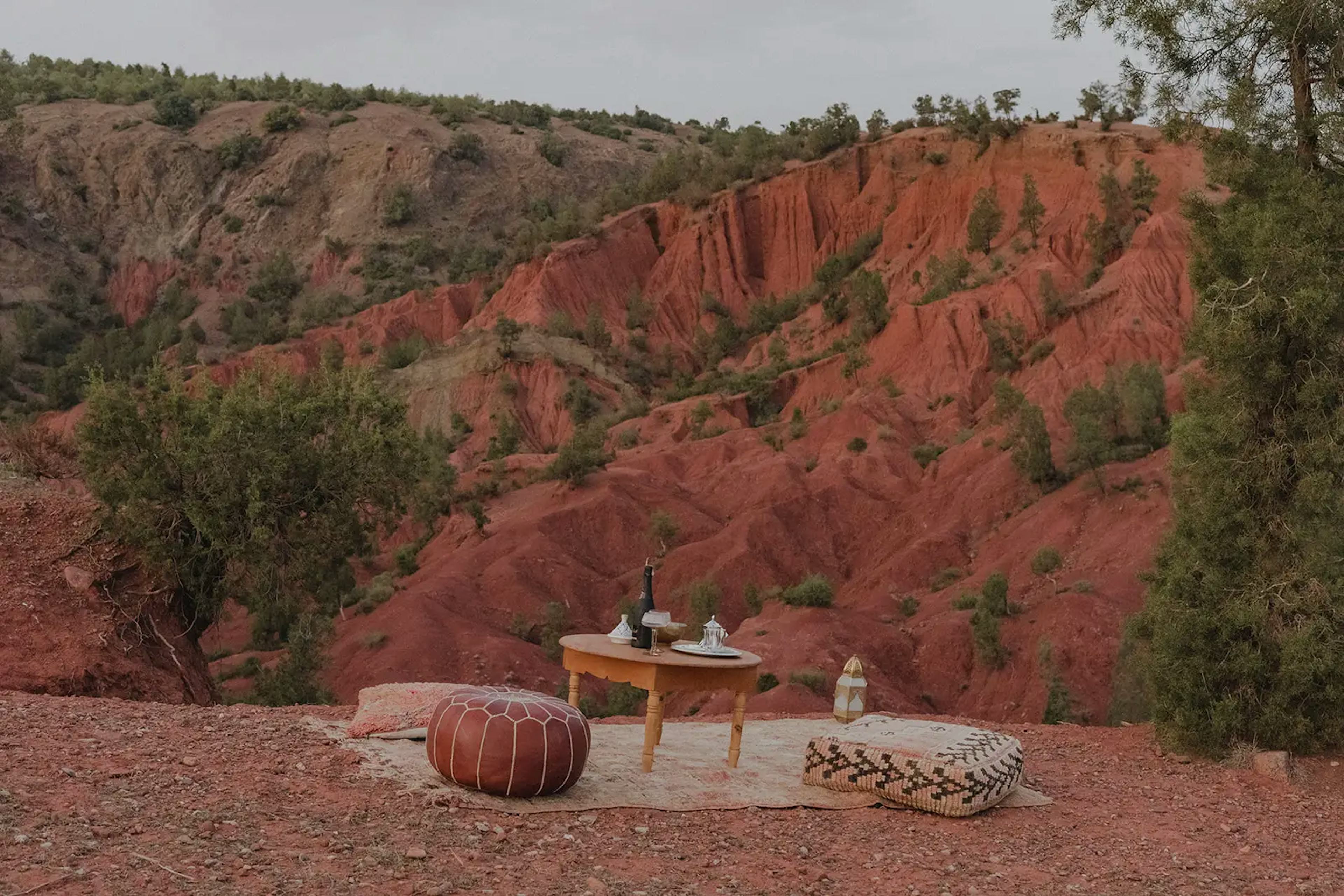 Wedding picnic on Marrakech mountaintop