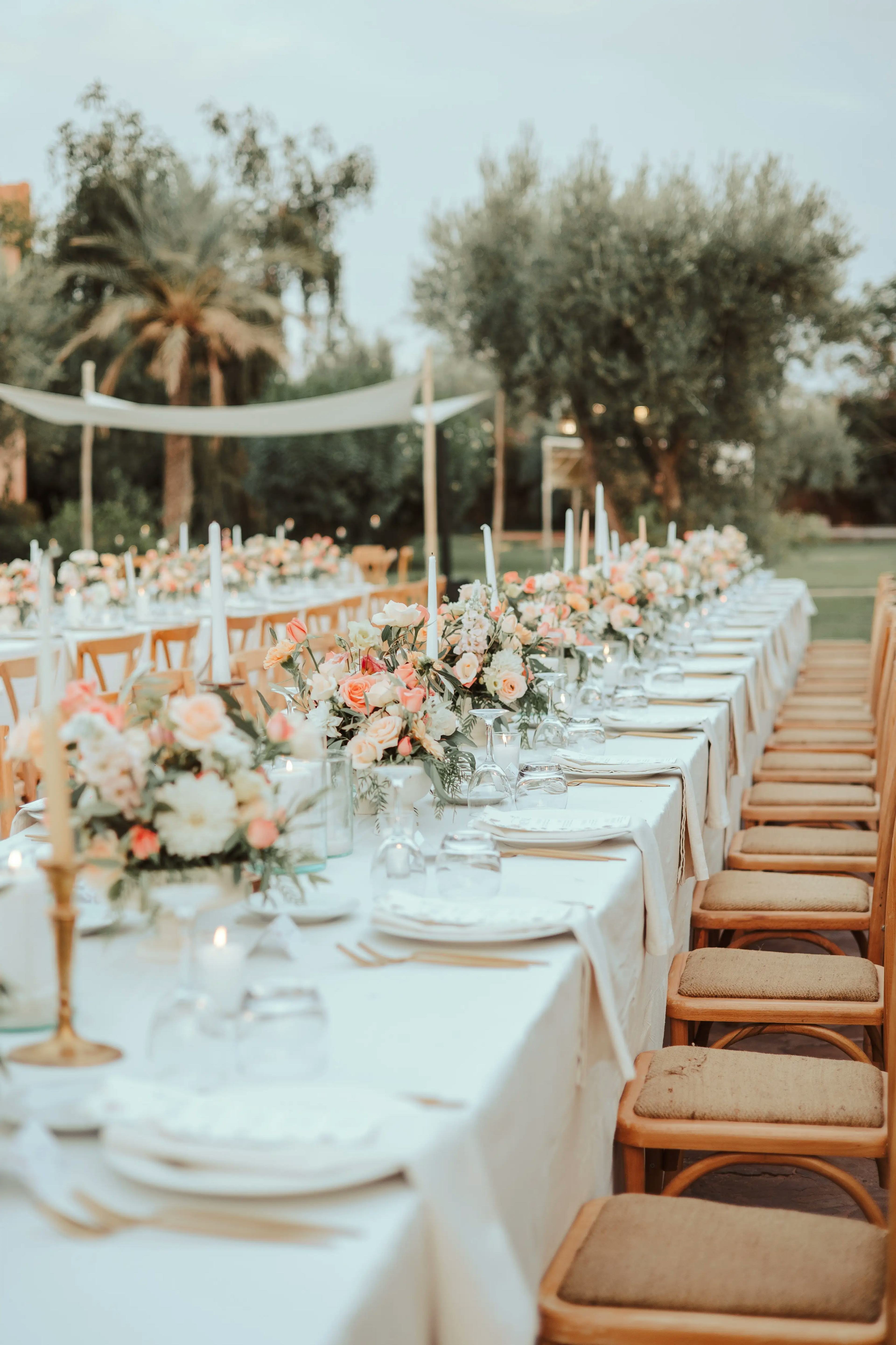 Rustic wedding reception decor