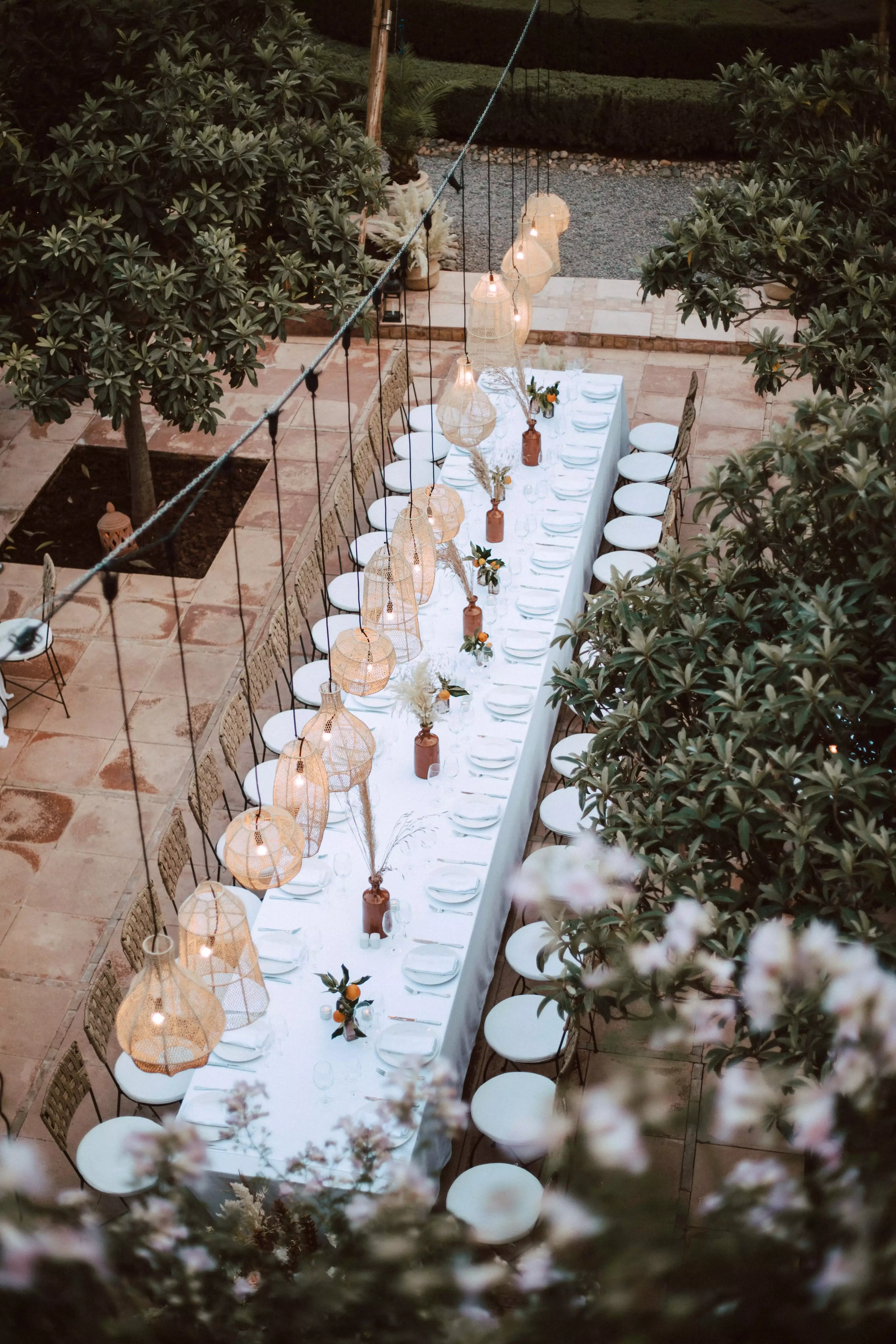 Reception table decor for Marrakech wedding