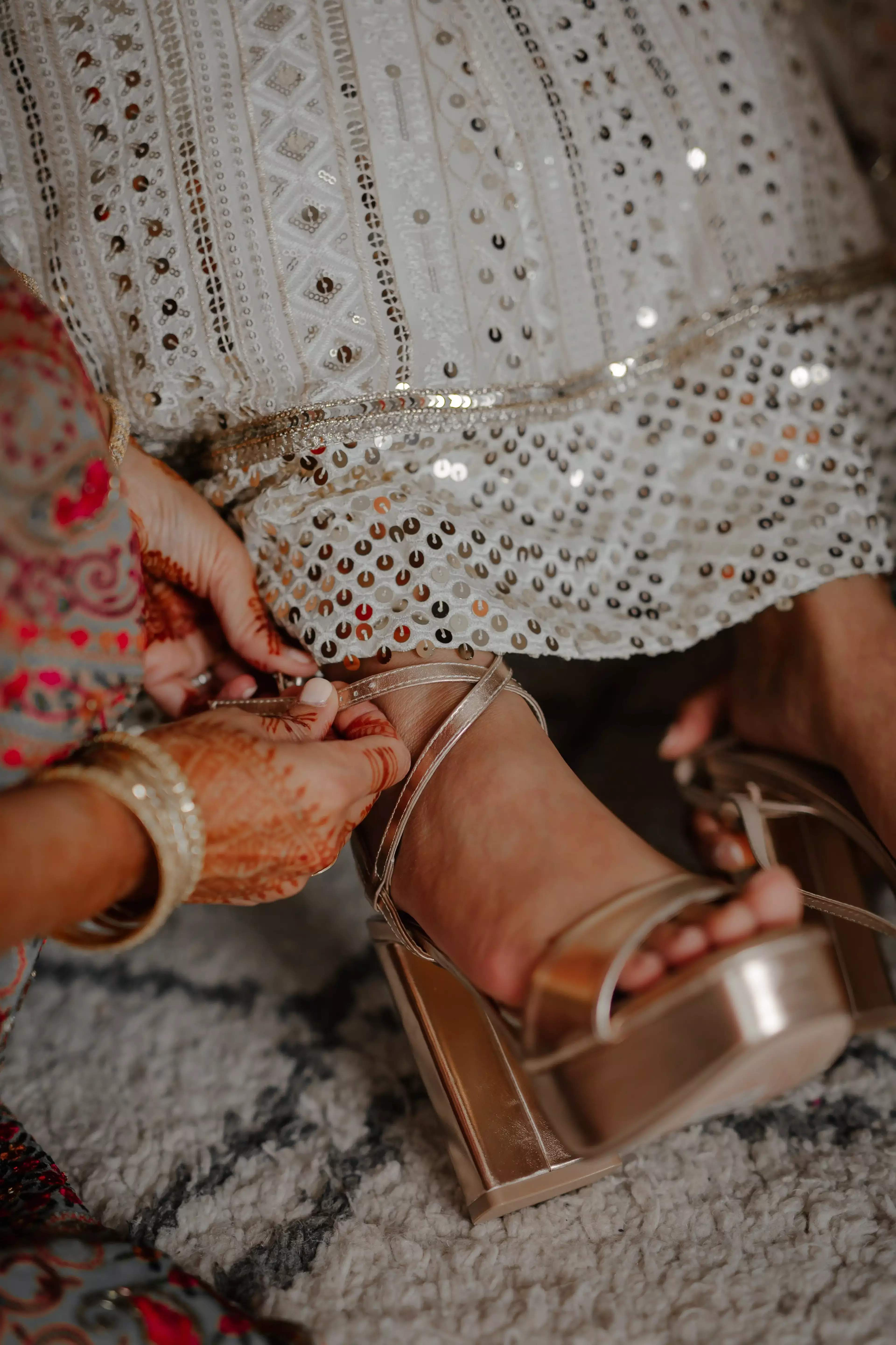 Bride getting ready