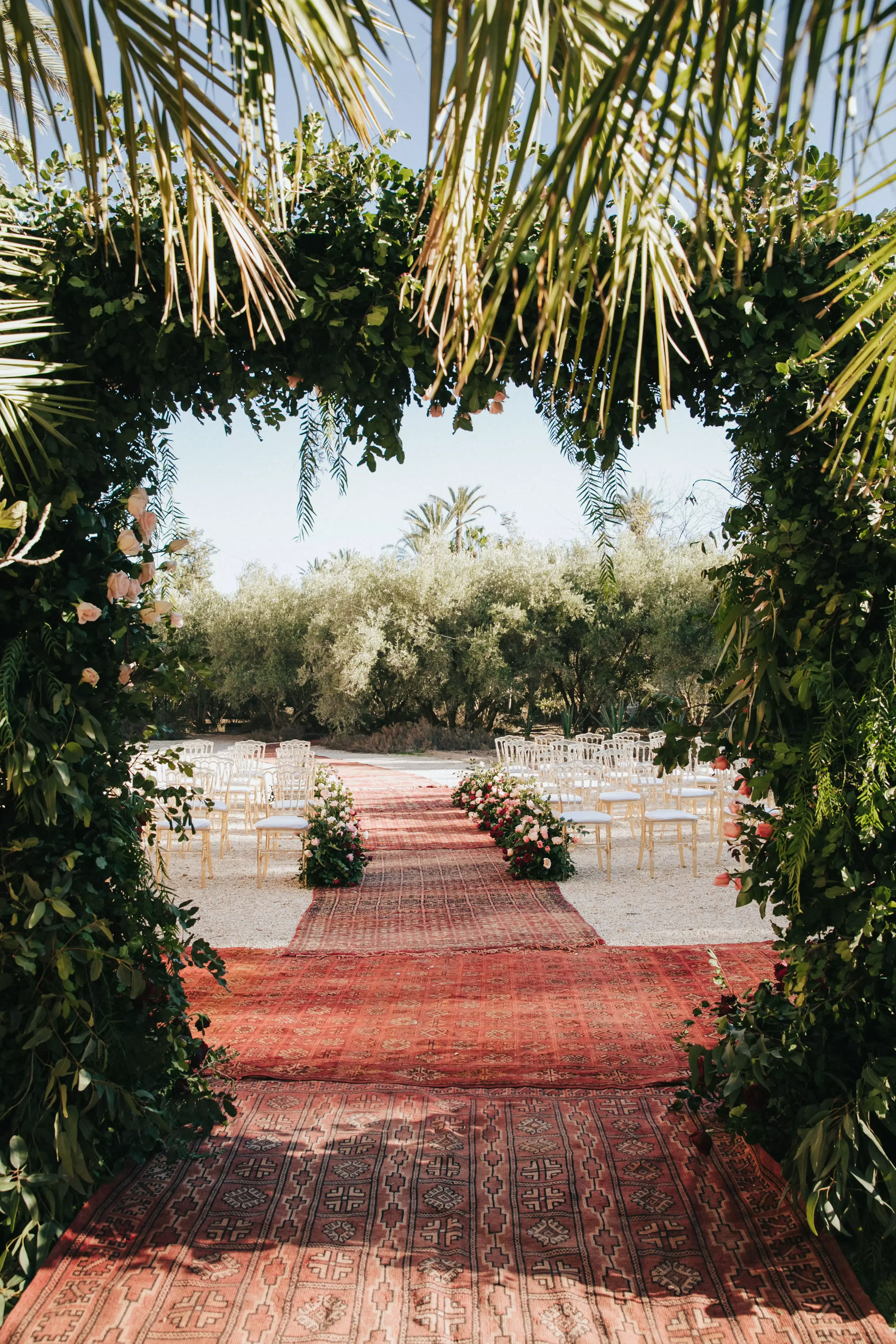 Wedding ceremony floral arch 