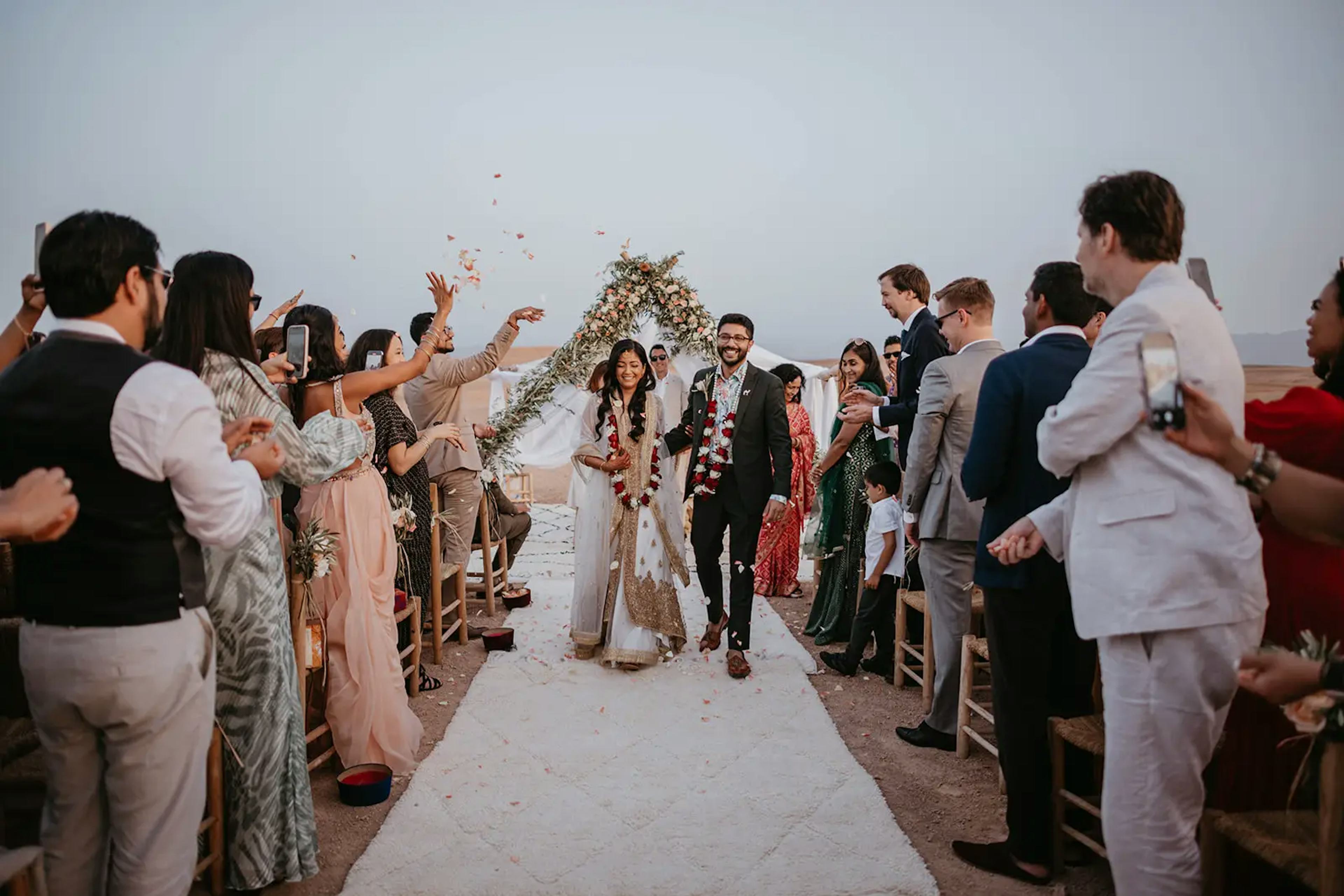 confetti at ceremony in Marrakech