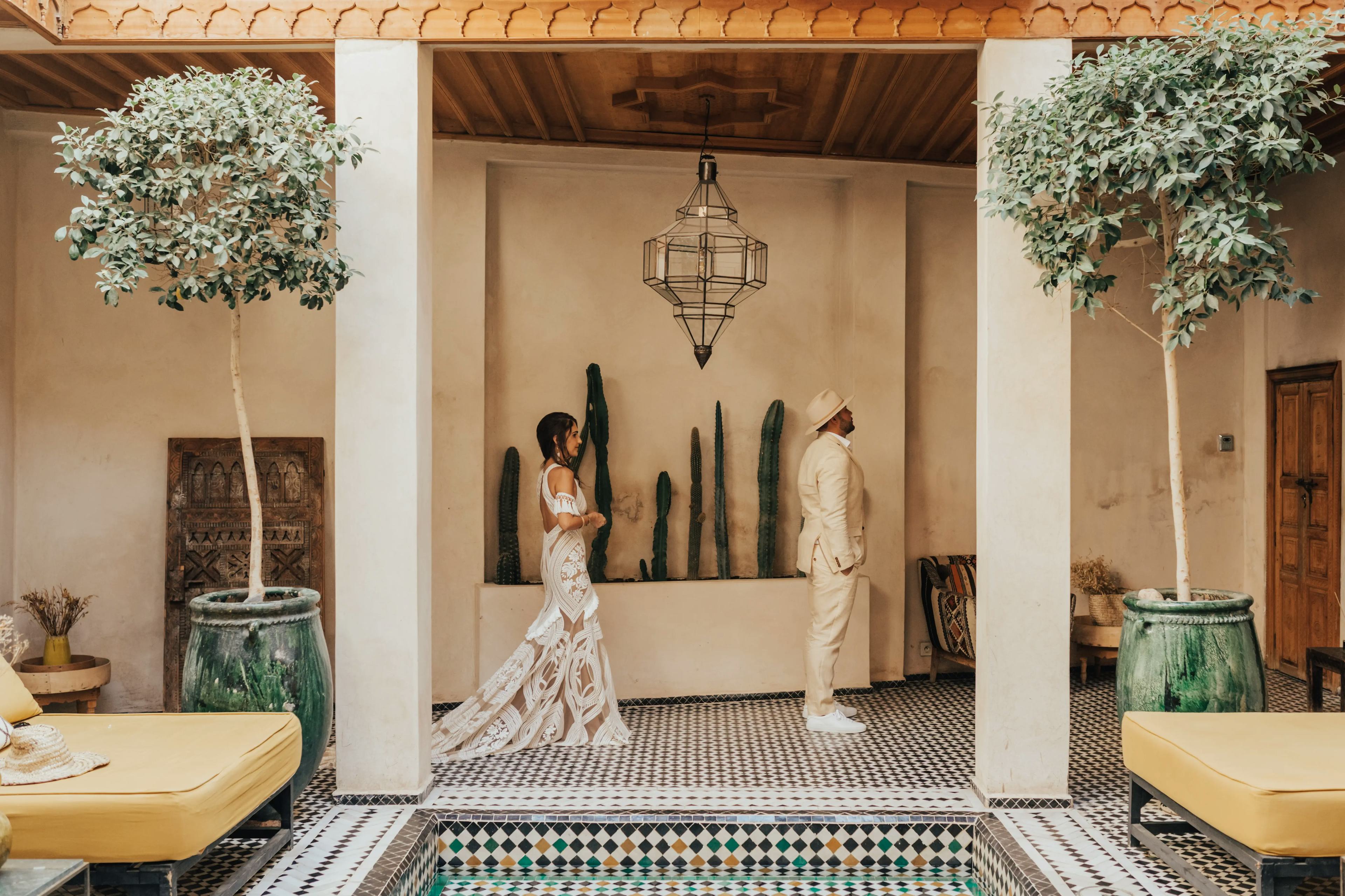 Couple first look at Marrakech Riad