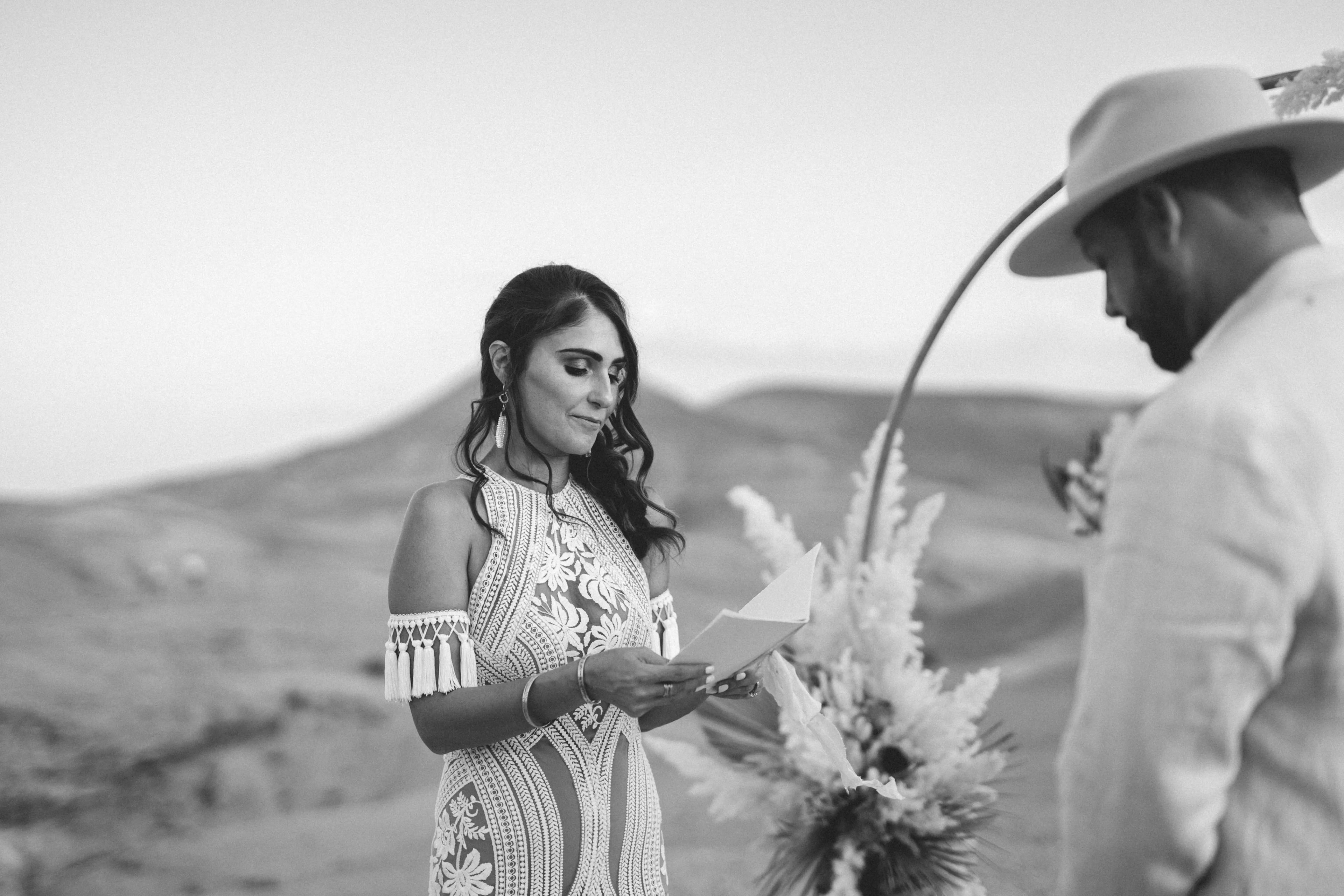 Exchanging vows at wedding ceremony Marrakech