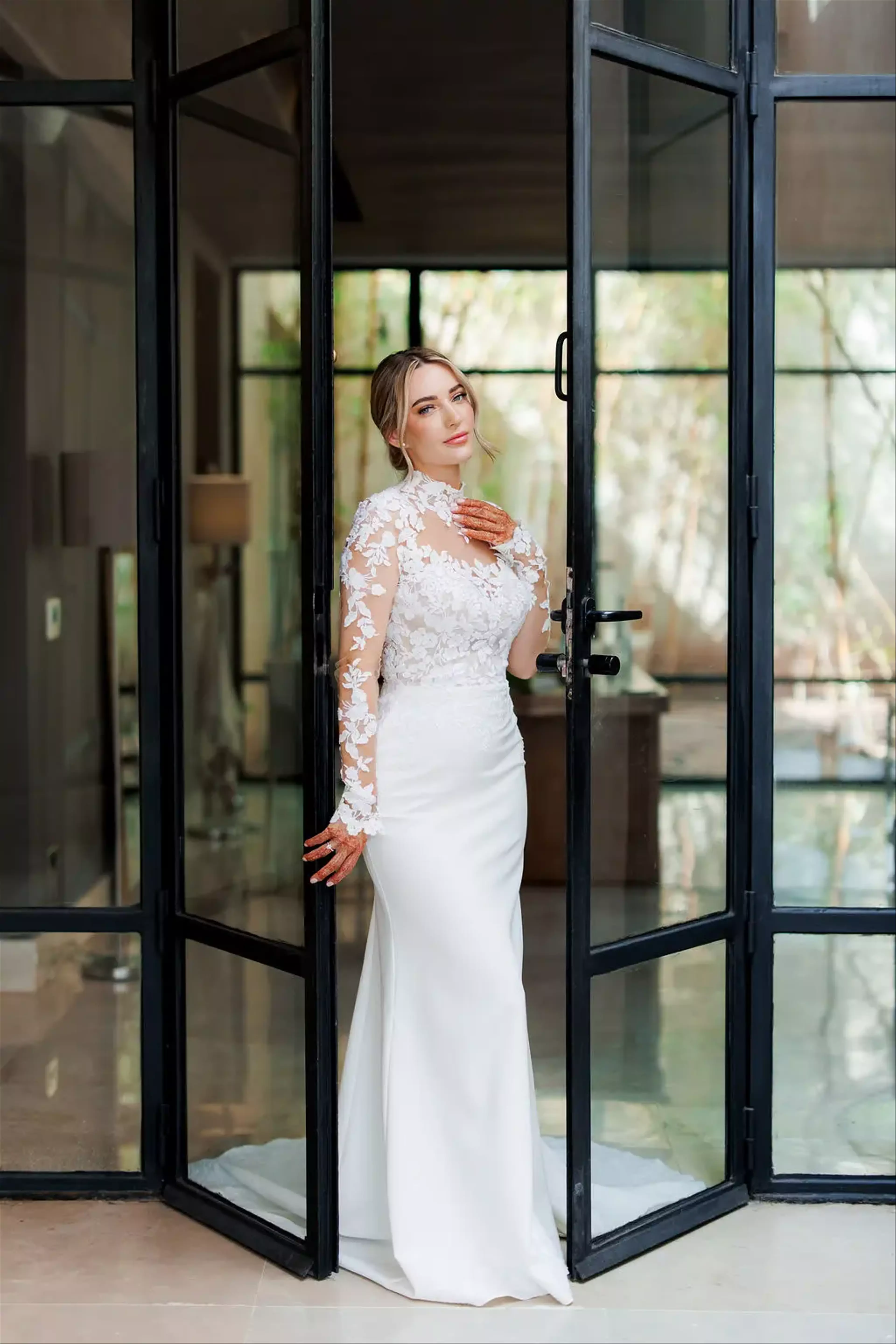 Chic white wedding dress for Marrakech wedding