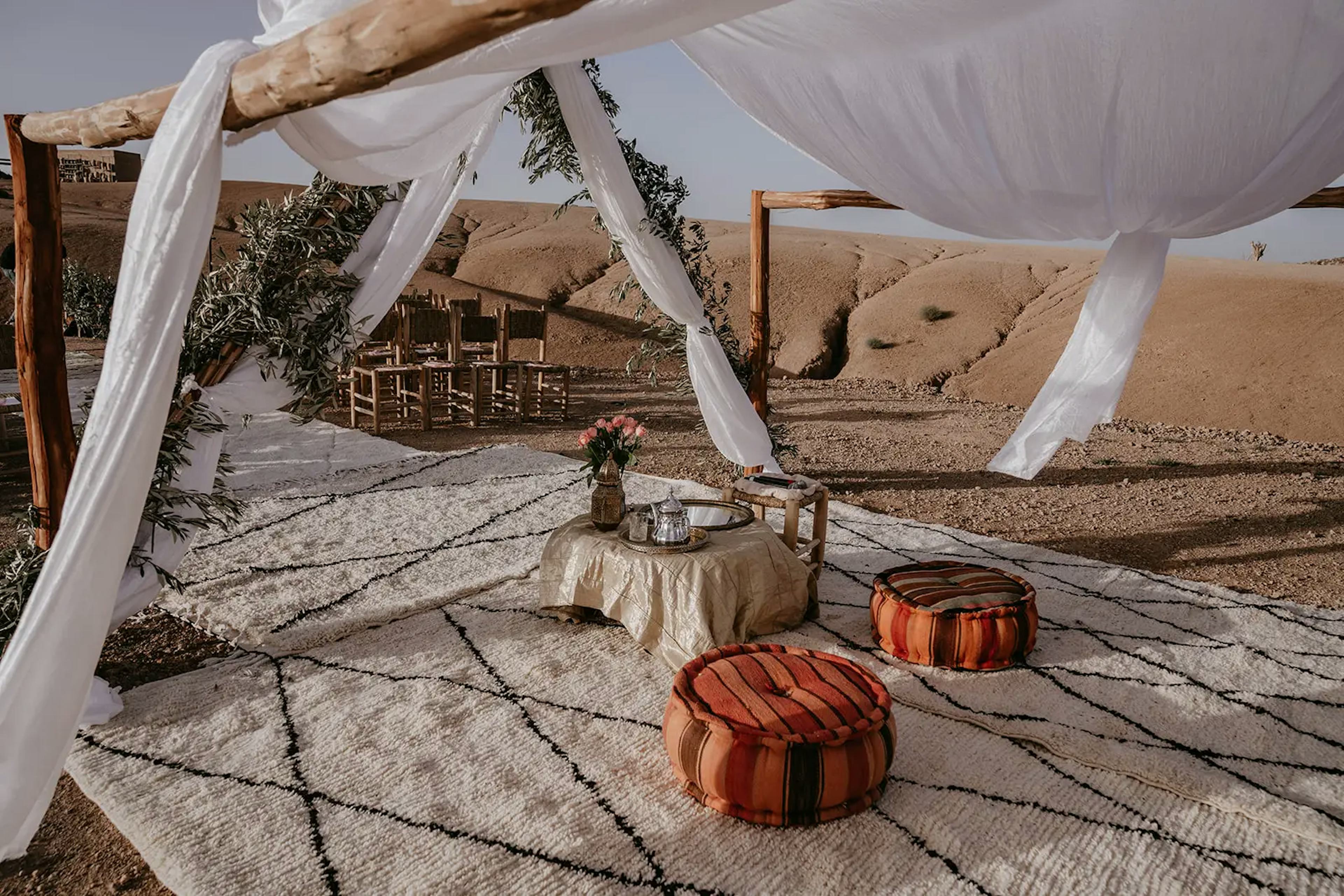 Outdoor desert wedding decor