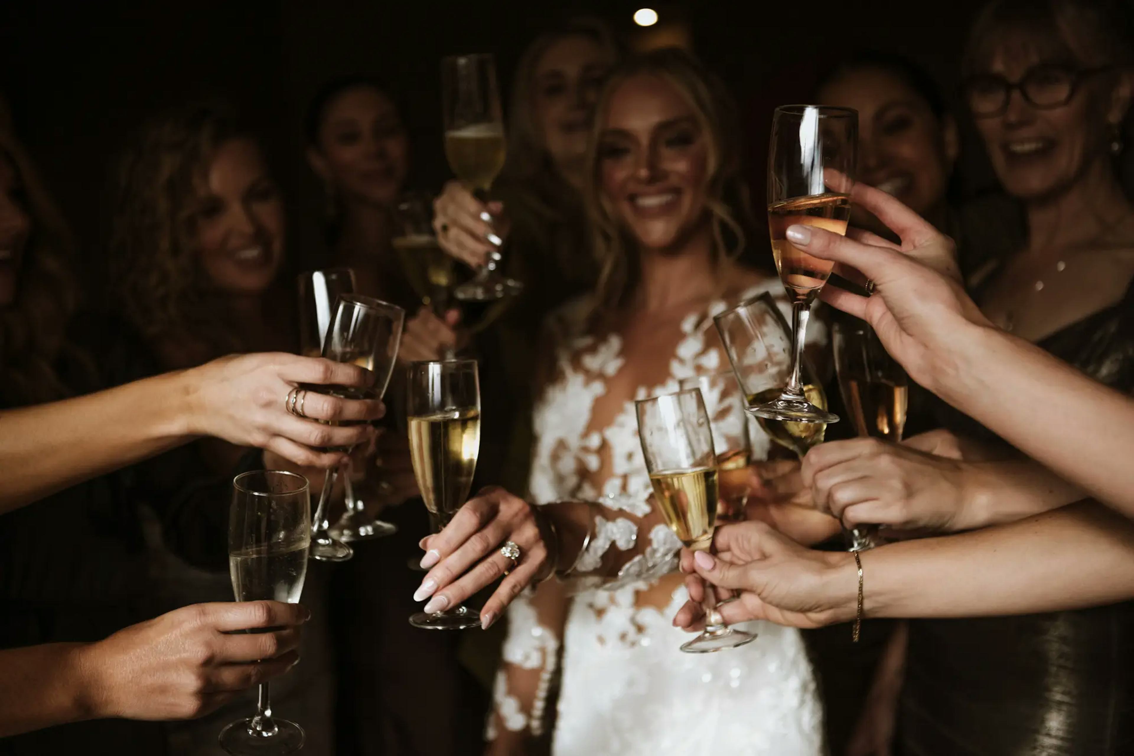 Champagne toast Marrakech wedding