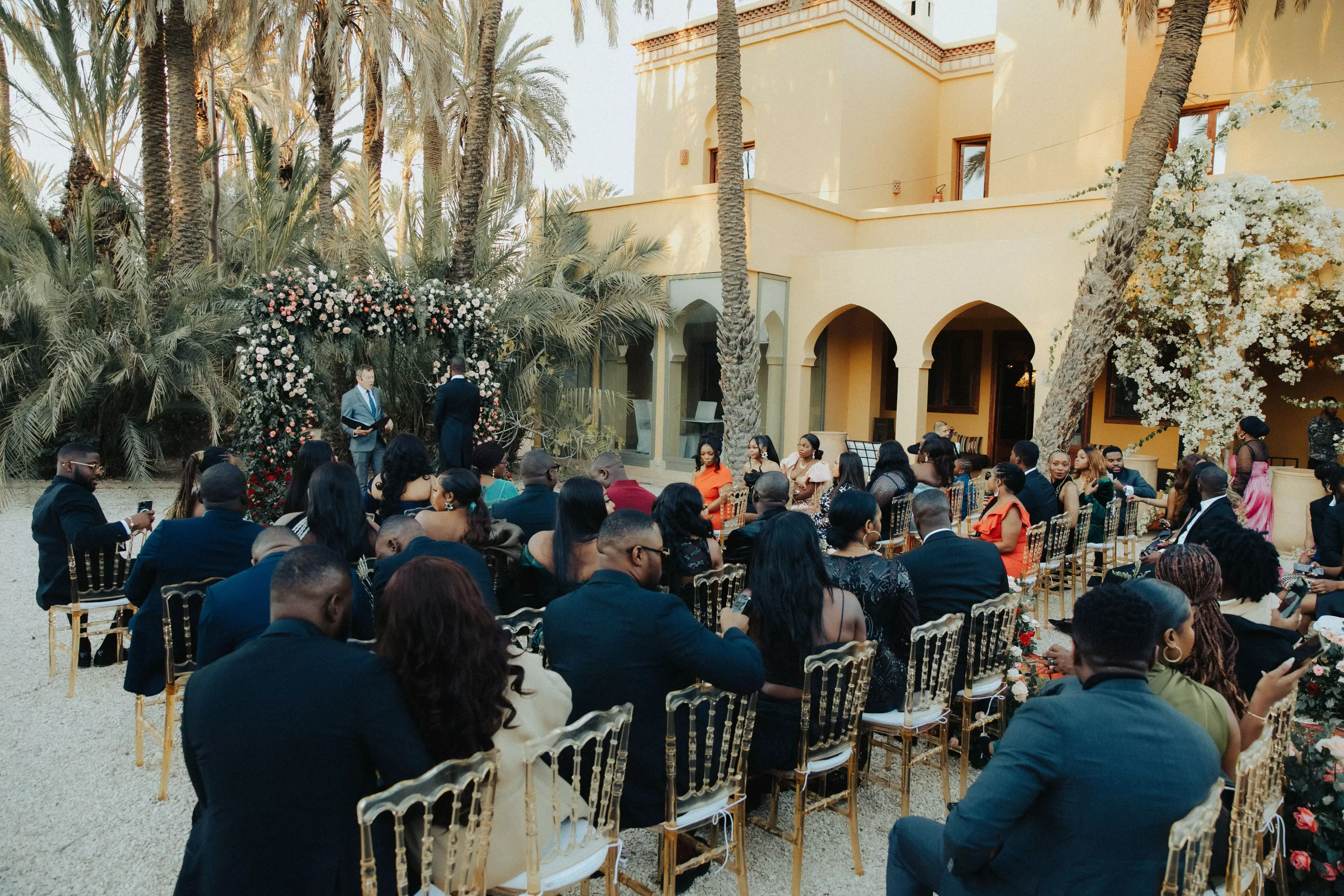 wedding guests outdoor ceremony