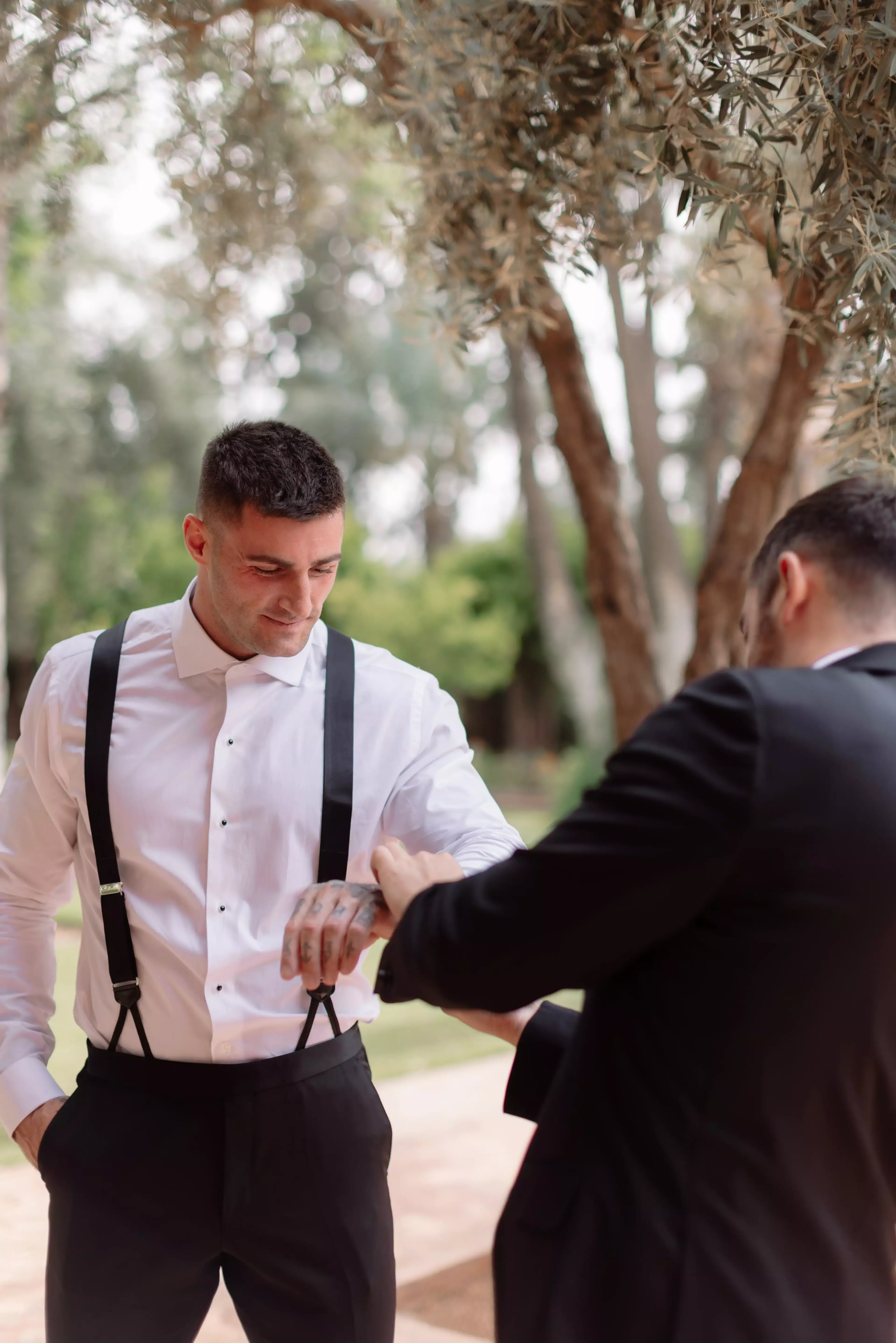 Groom getting ready Marrakech wedding