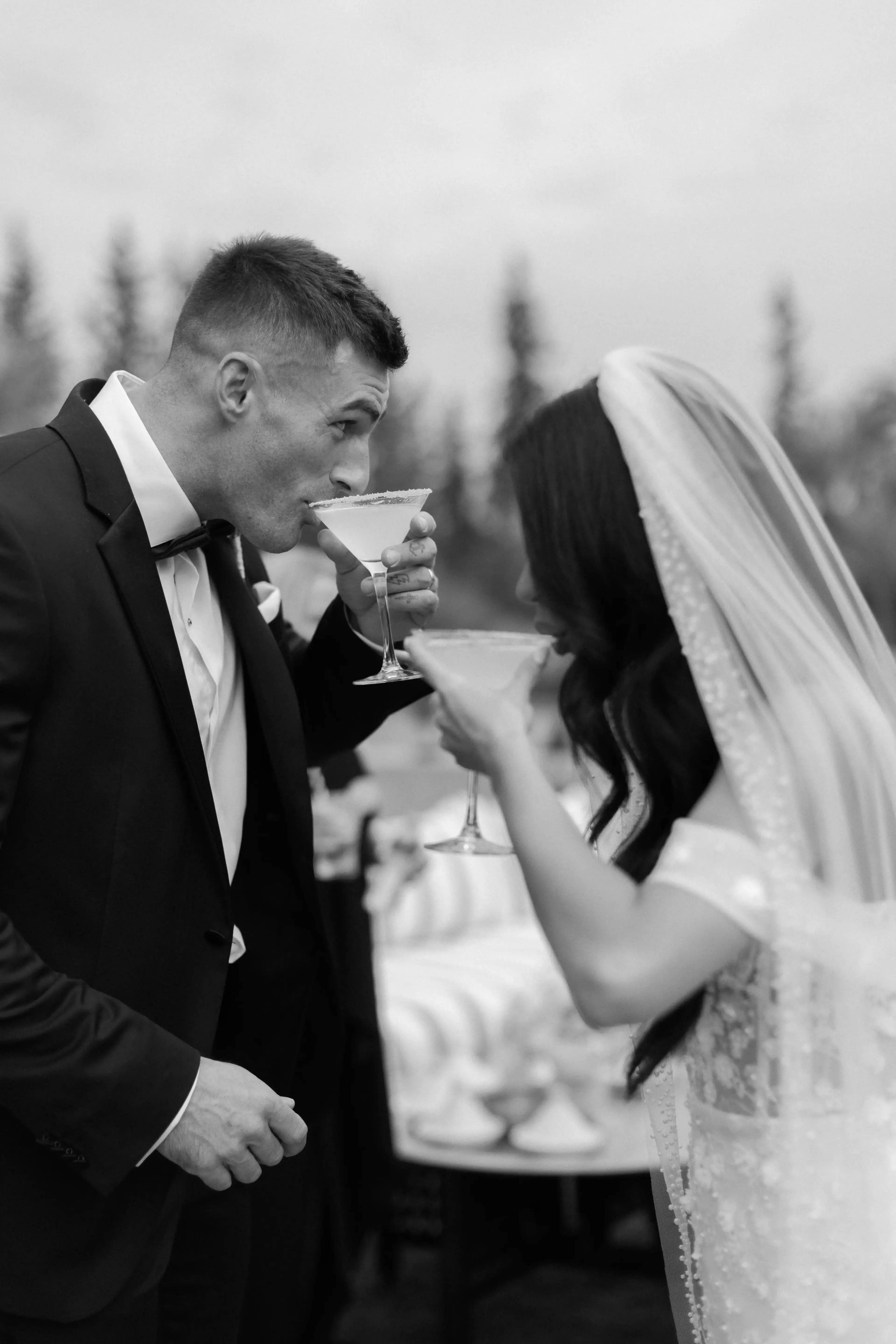 Wedding champagne toast 