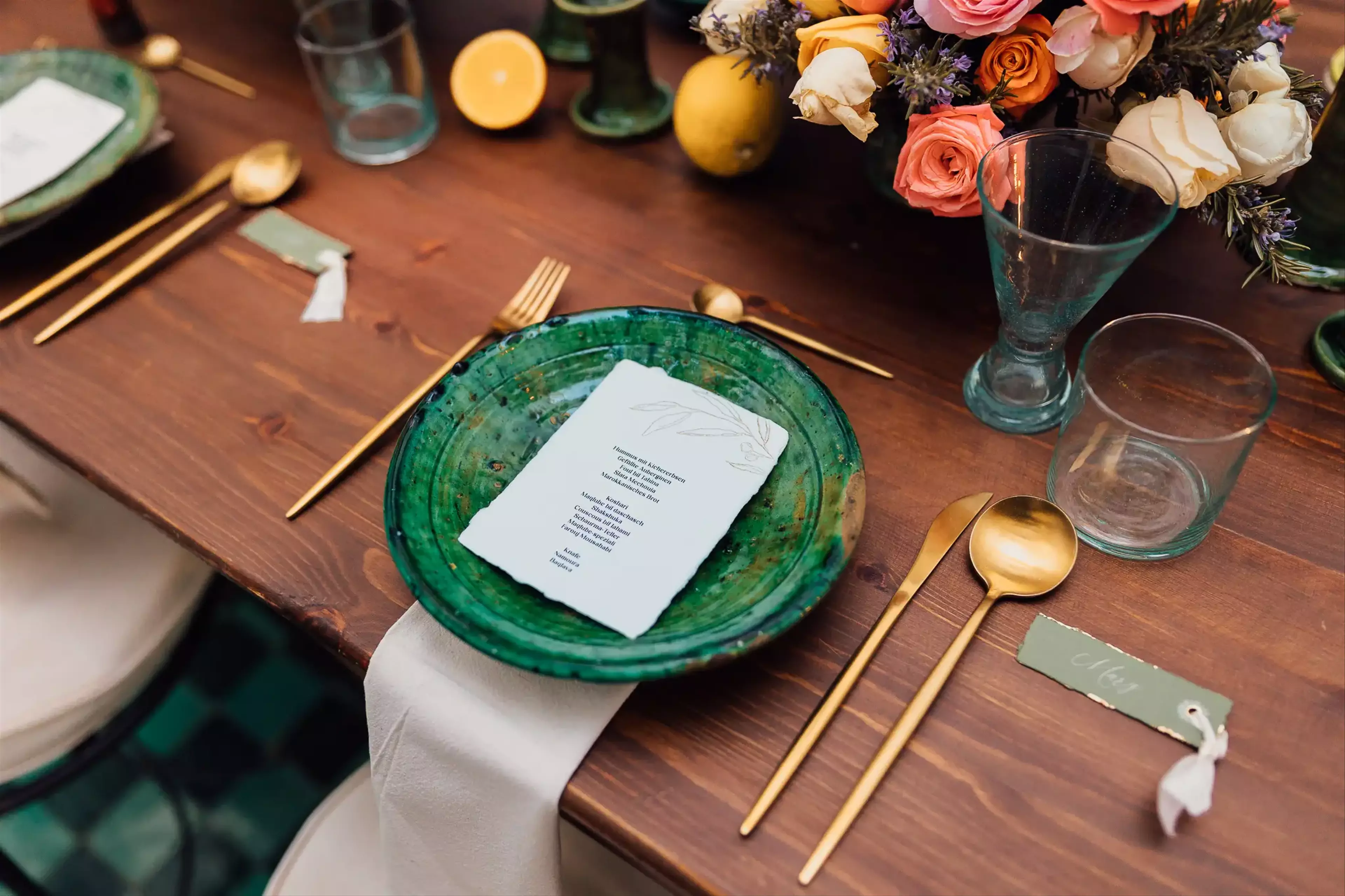 Green wedding table