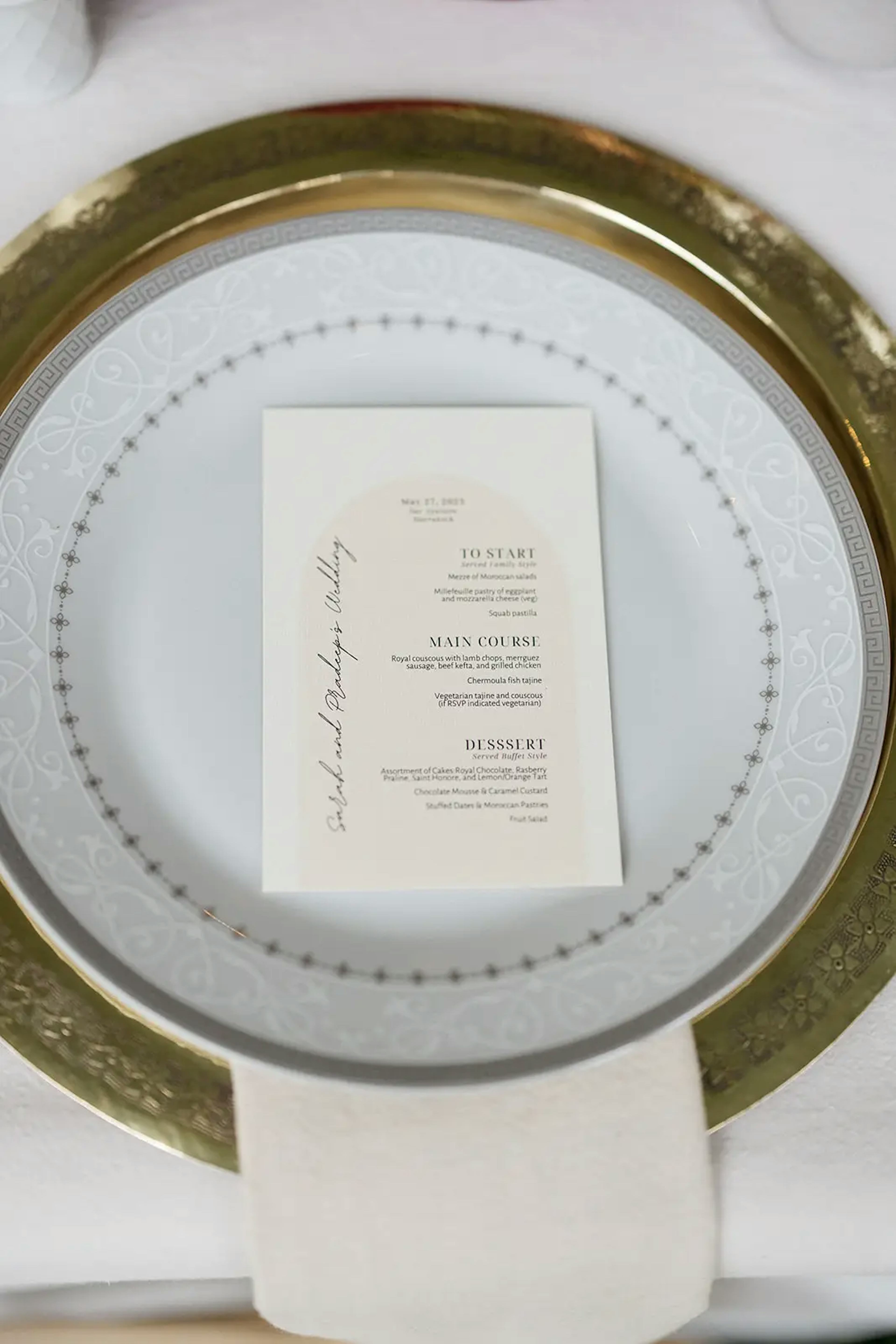 menu and tableware