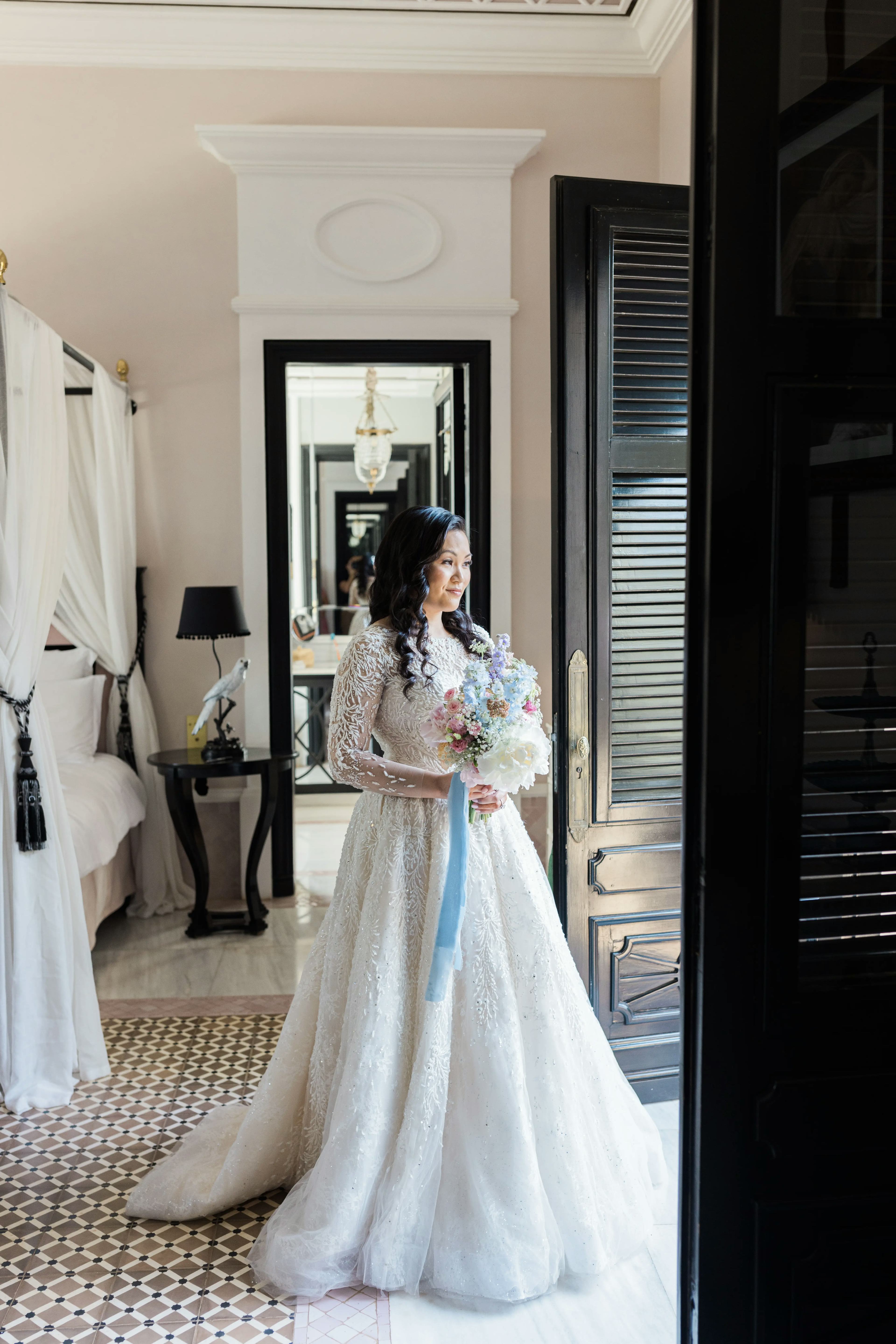 Bride at luxury wedding venue