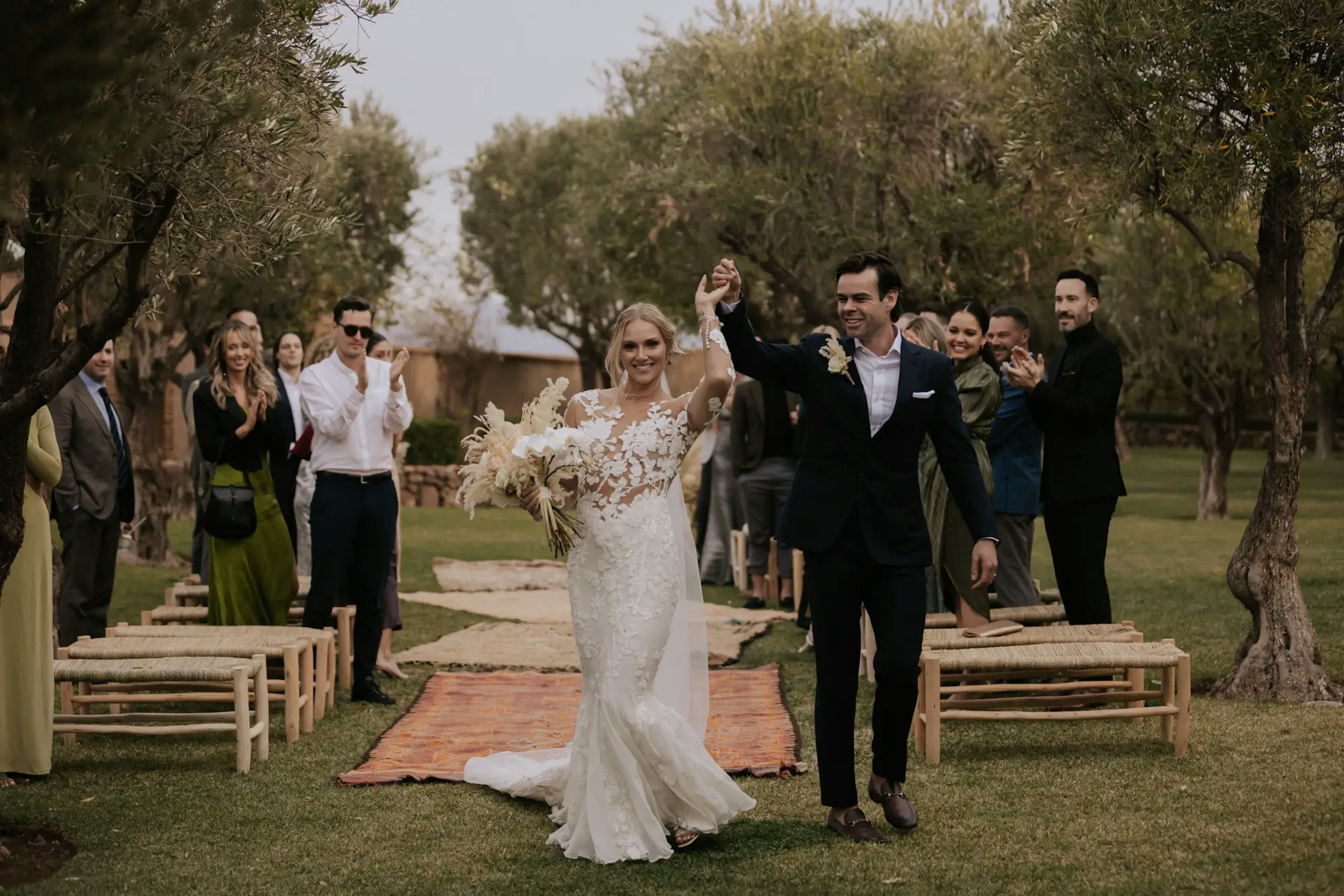 Luxury white wedding ceremony Morocco