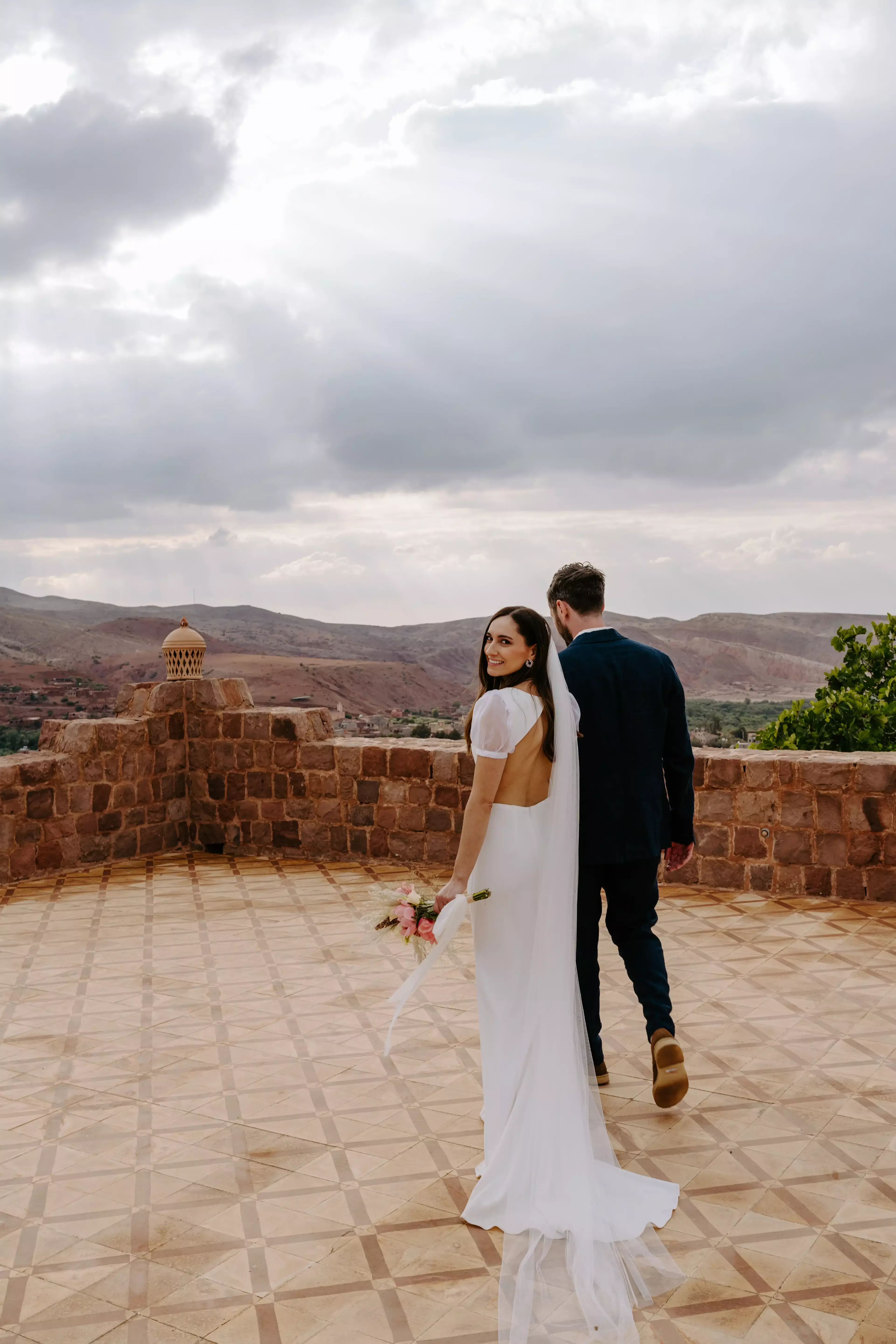 Photo shoot of brides on a roof