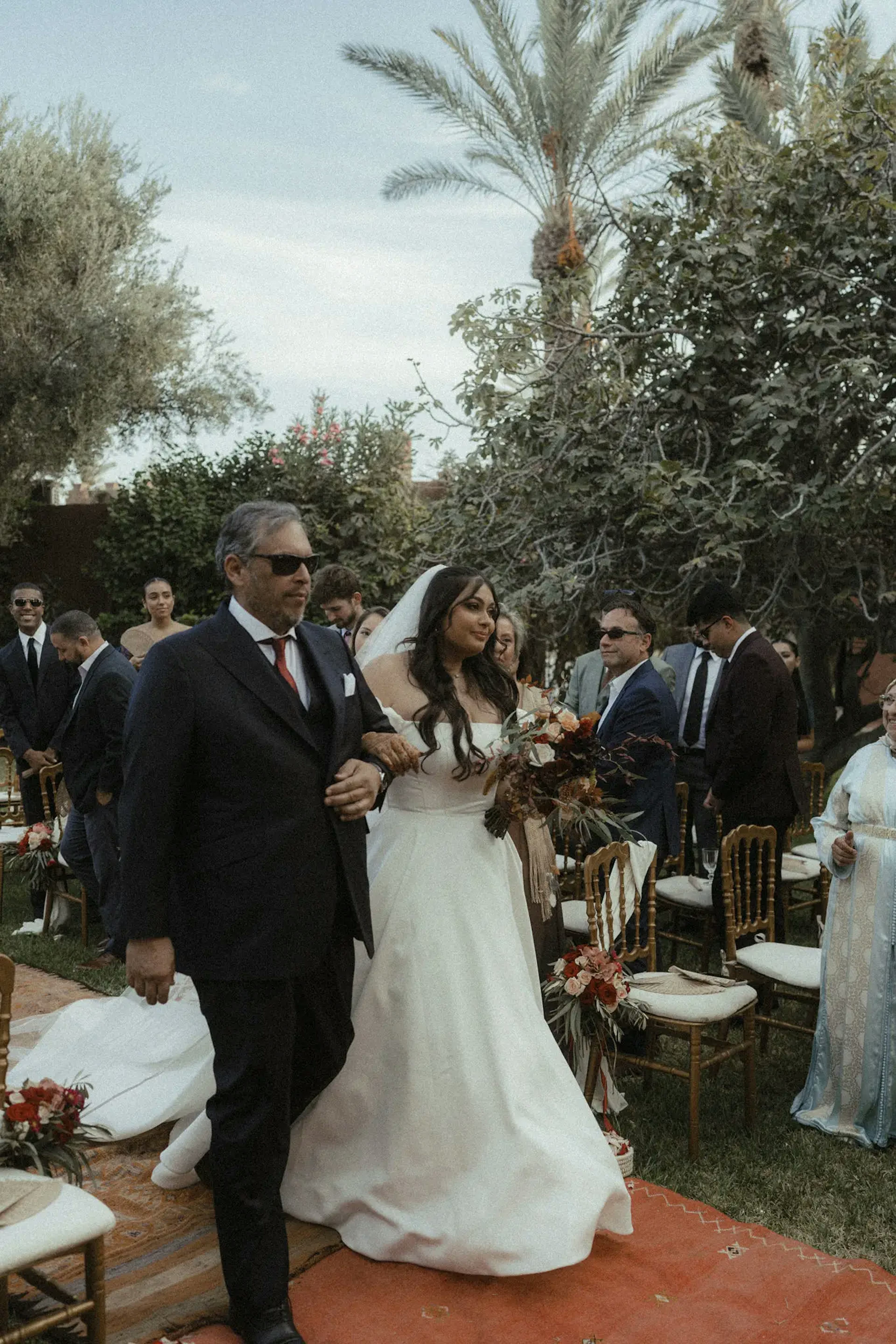 Arrived from the bride to her father’s arm