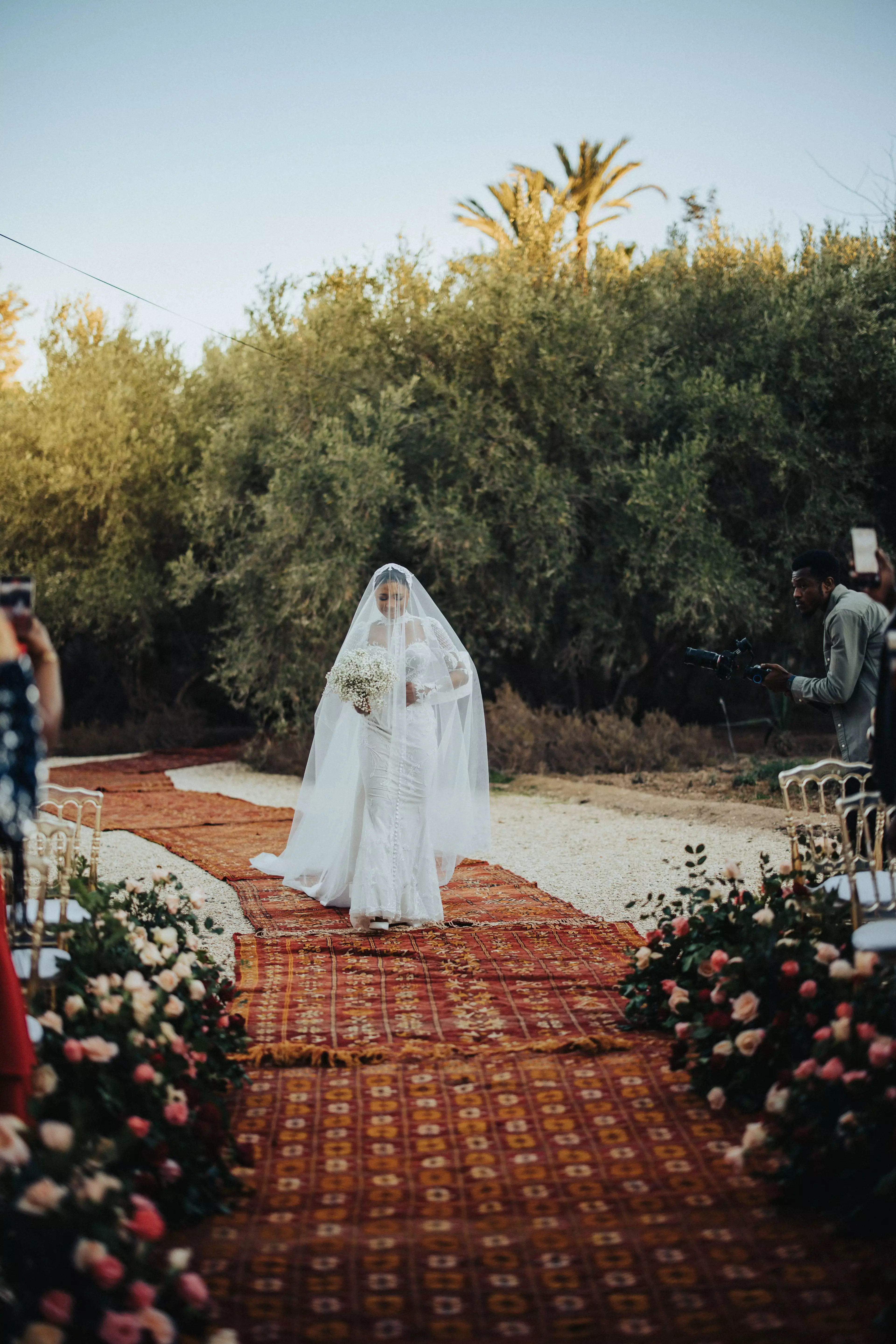 Bride at outdoor wedding Marrakech