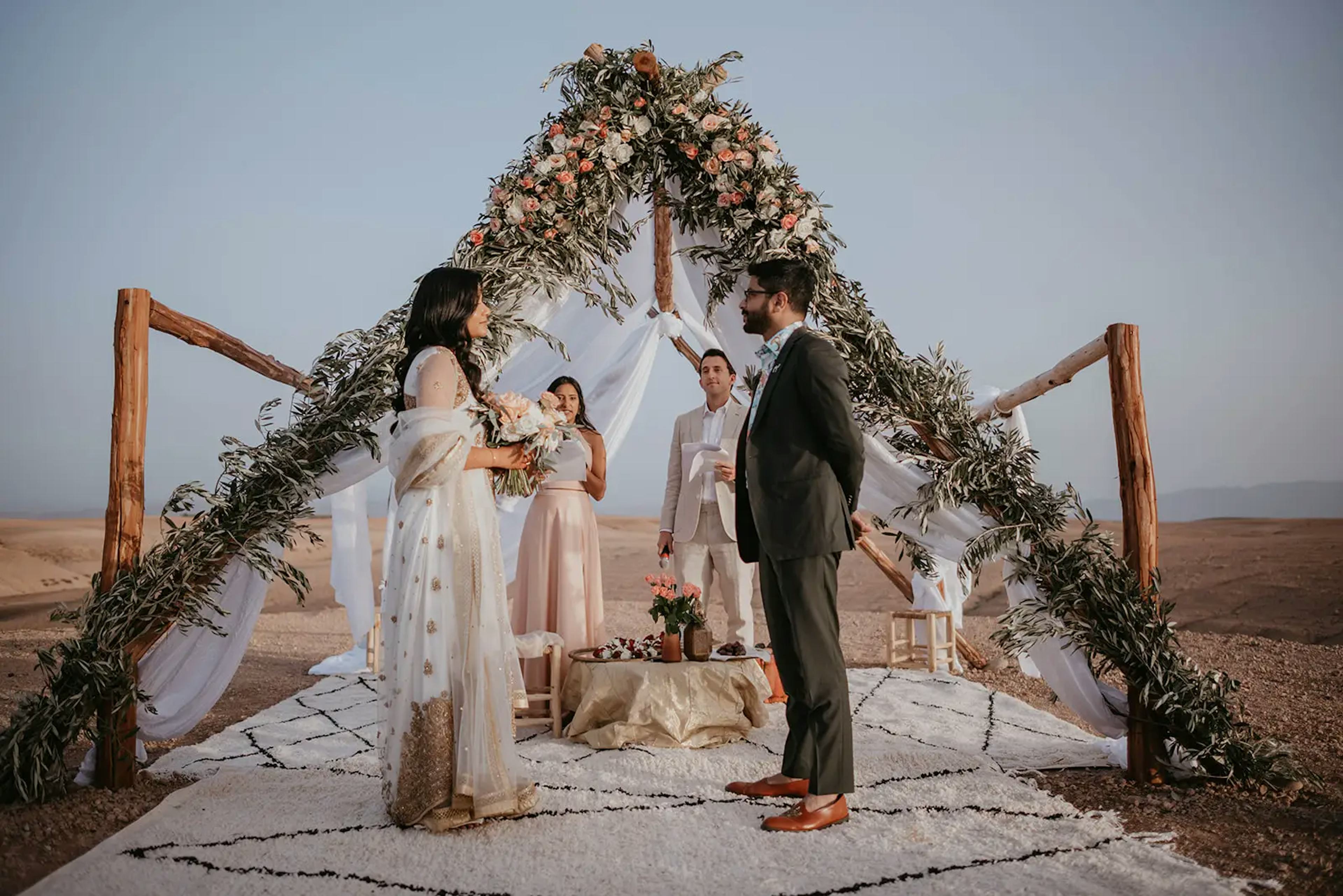 couple at wedding ceremony Marrakech