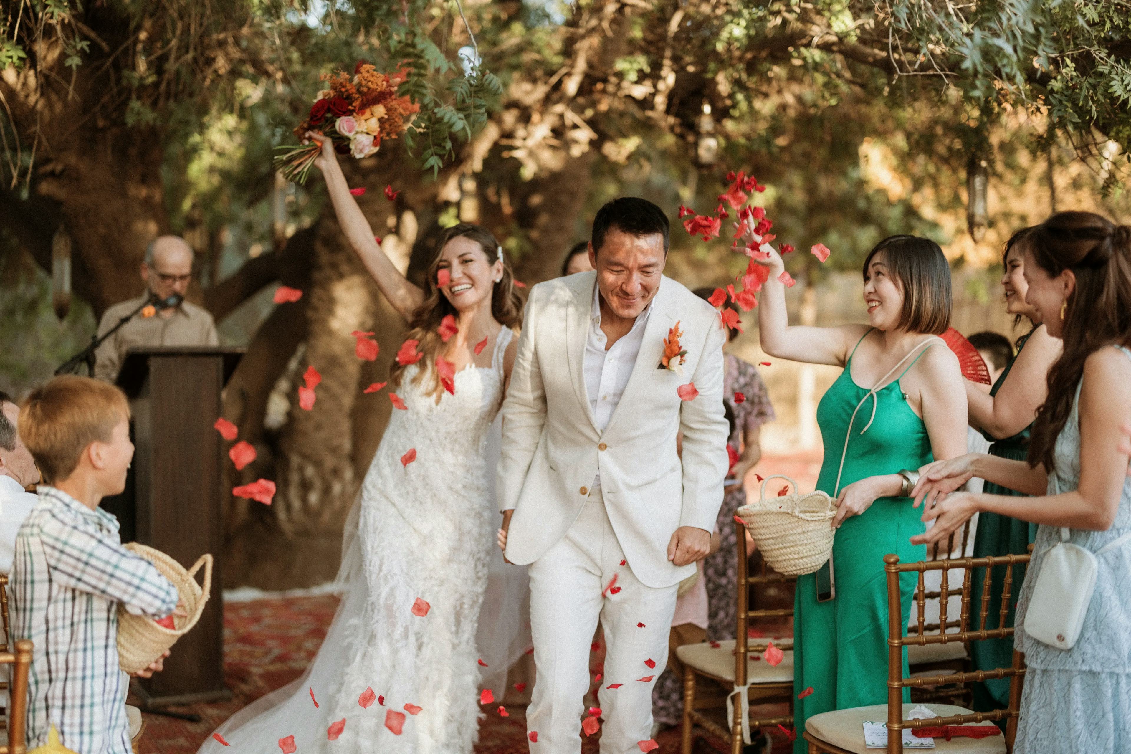 Confetti toss wedding