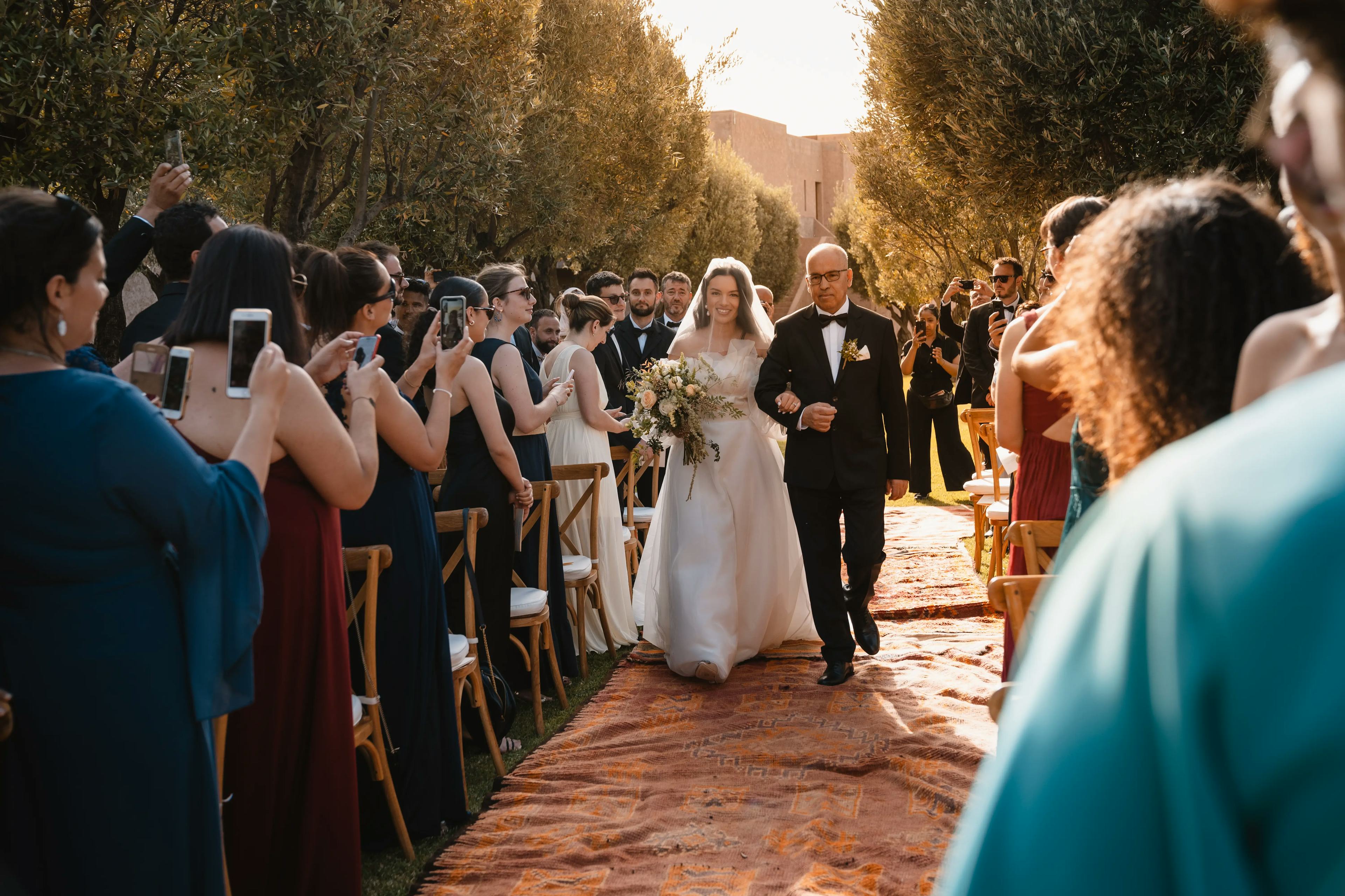 walking down the aisle