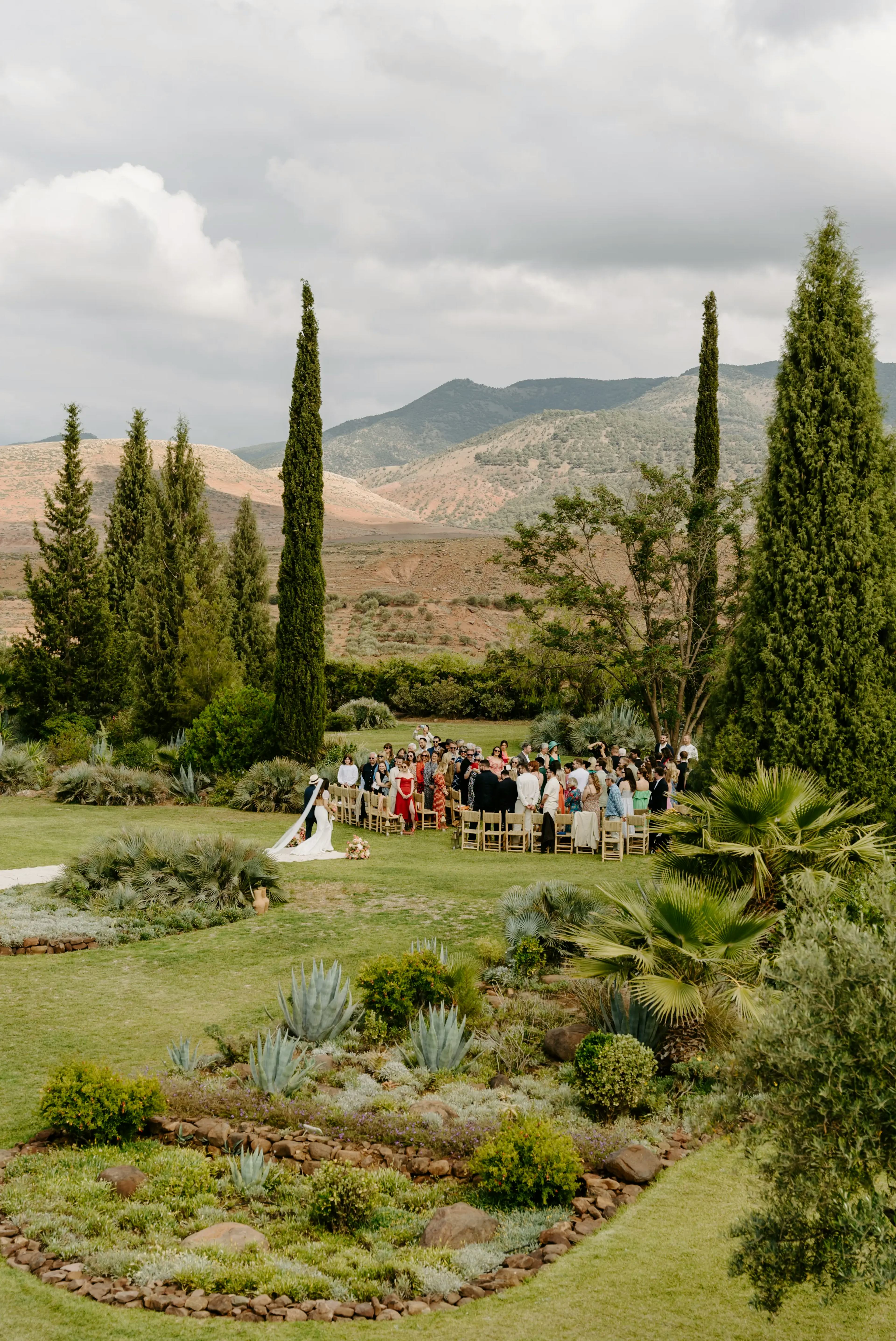 Marrakech chic wedding ceremony decor