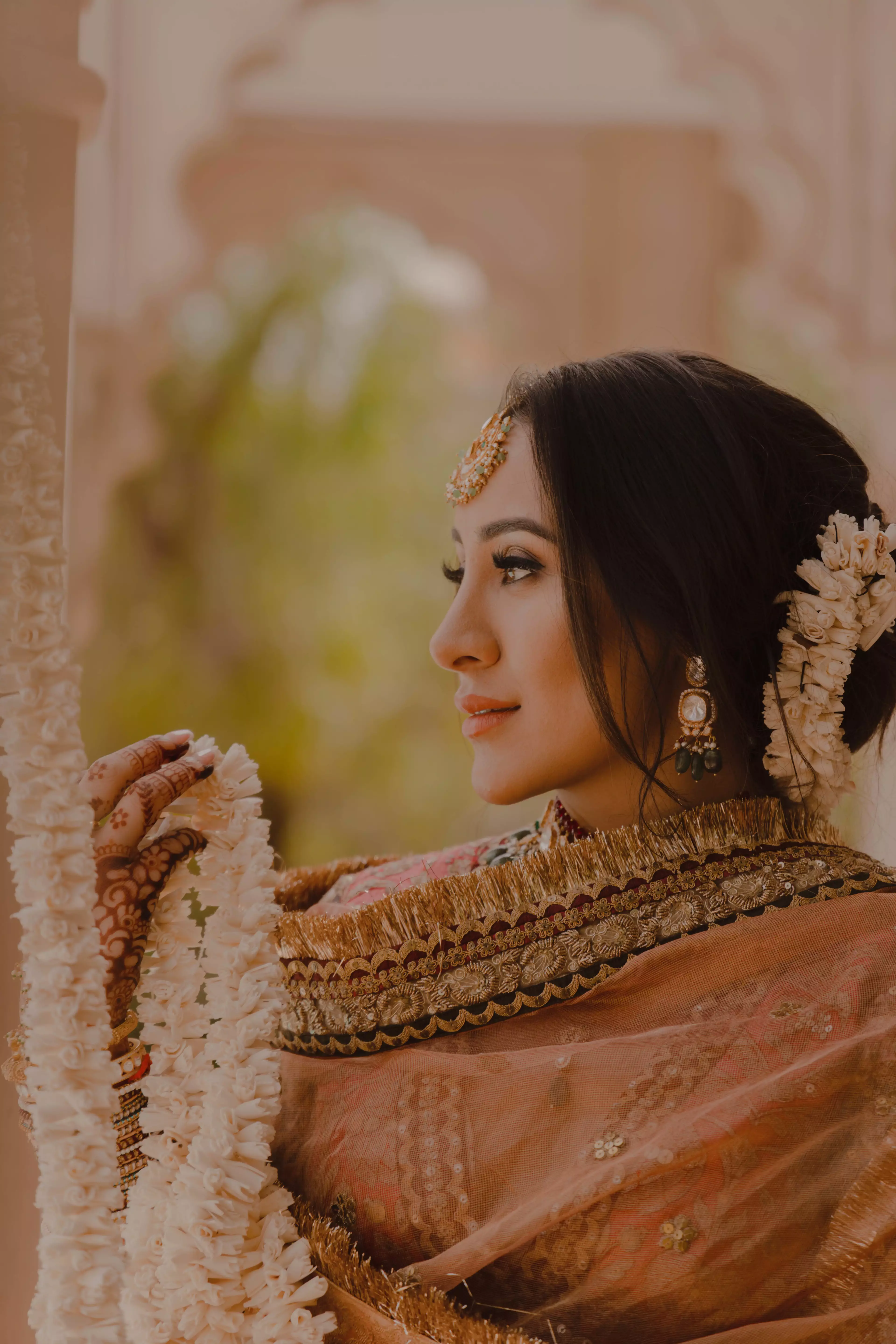 Bride with flowers