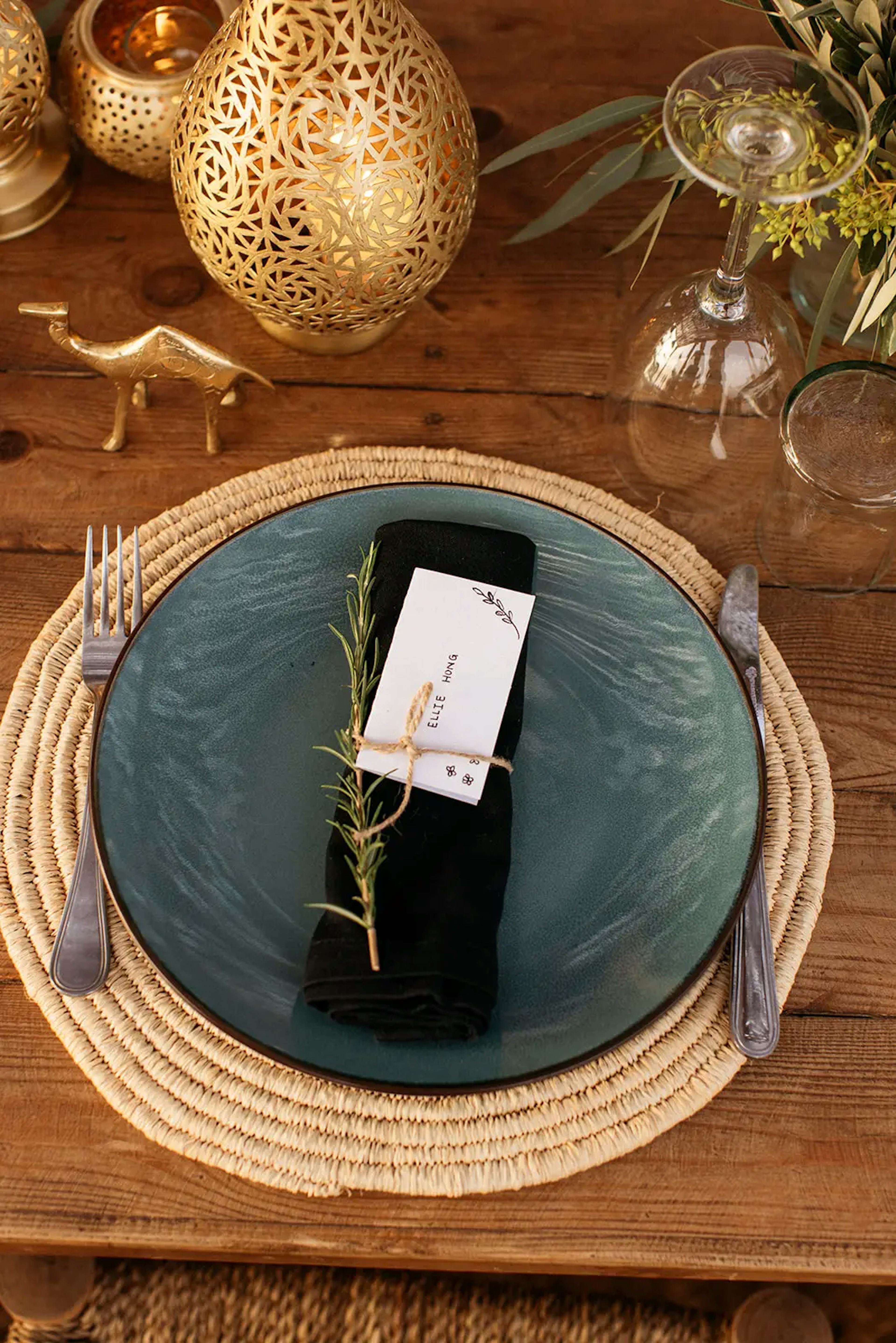 Boho wedding table decor 