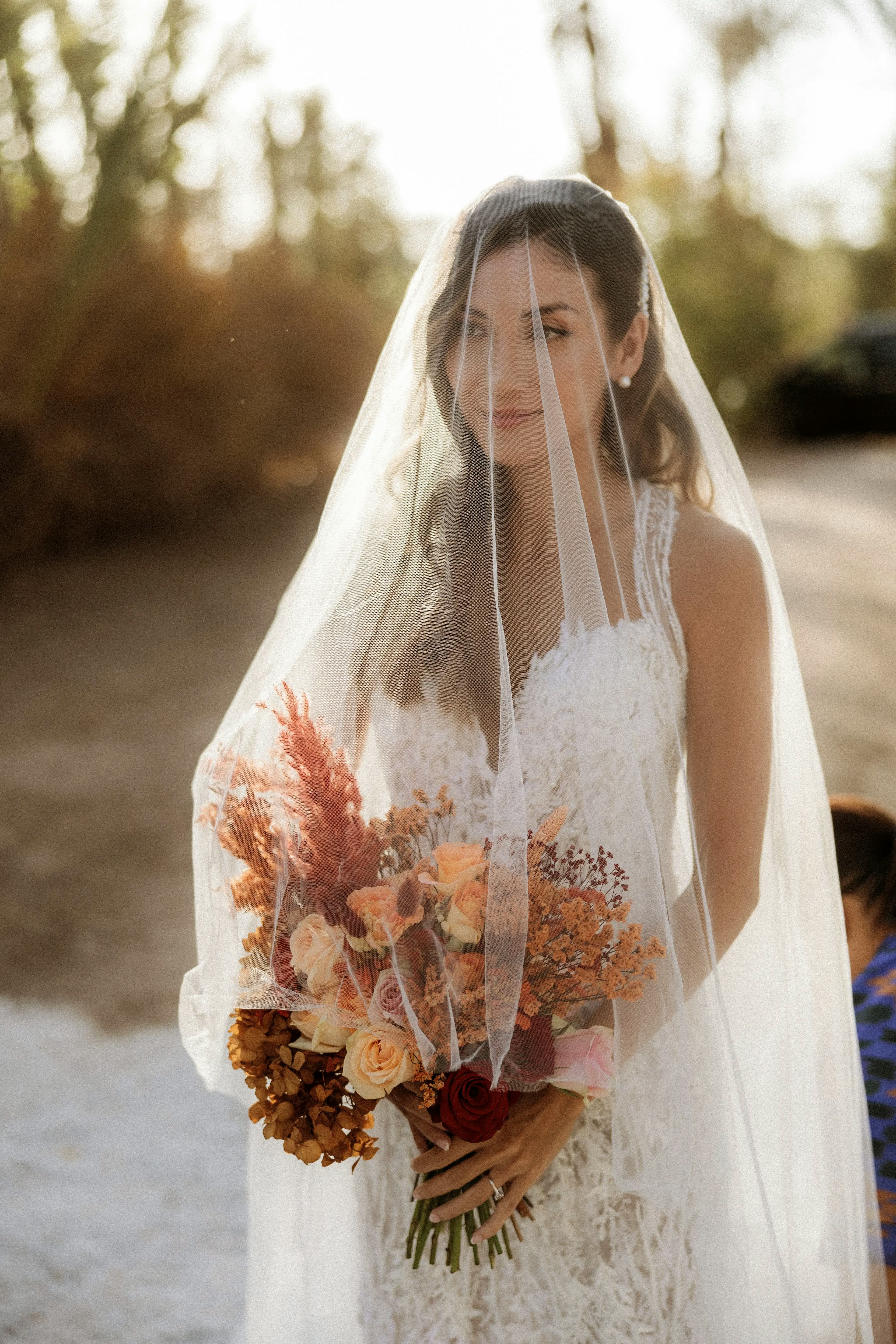 Elegant bride at wedding ceremony