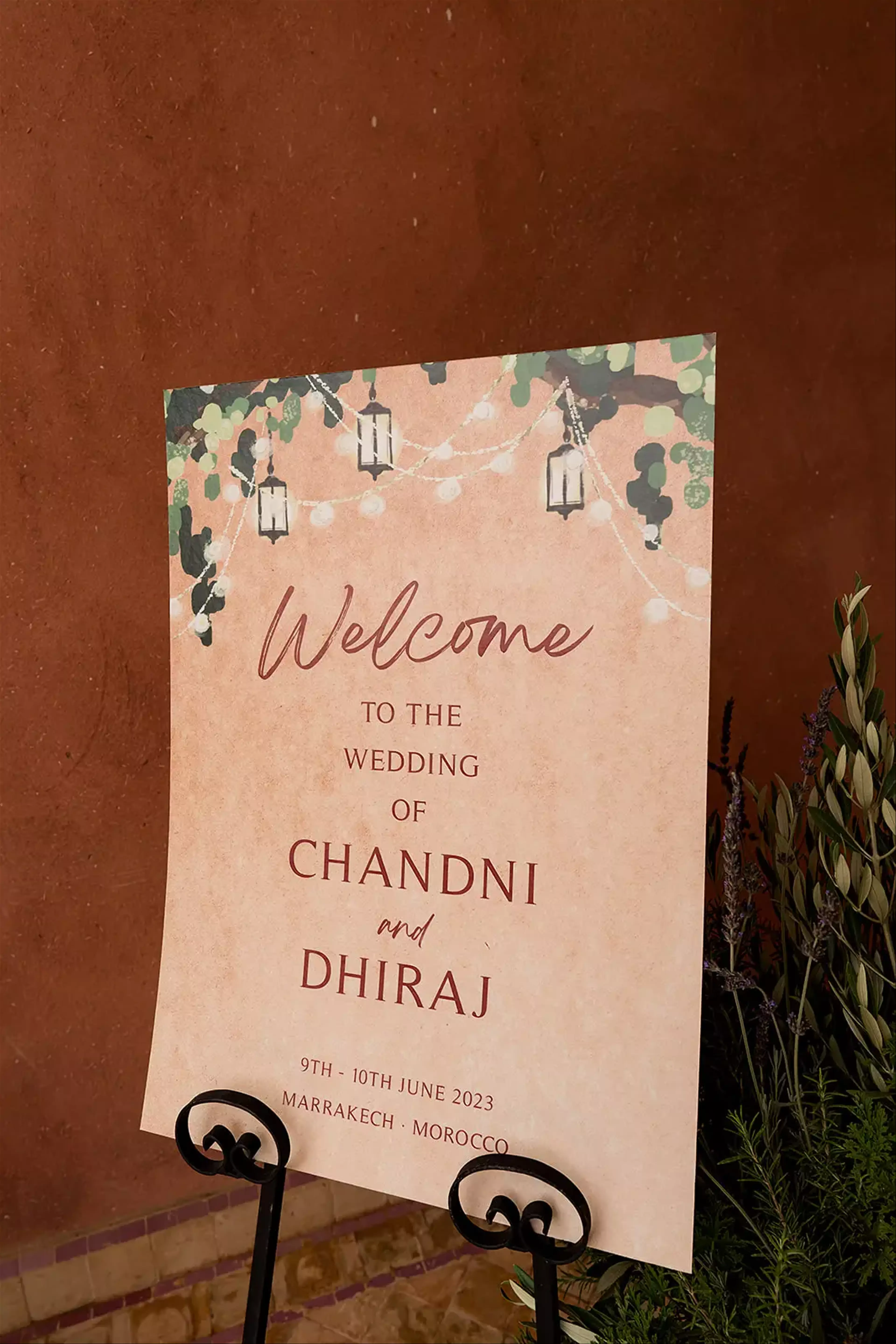 Wedding welcome sign Marrakech wedding