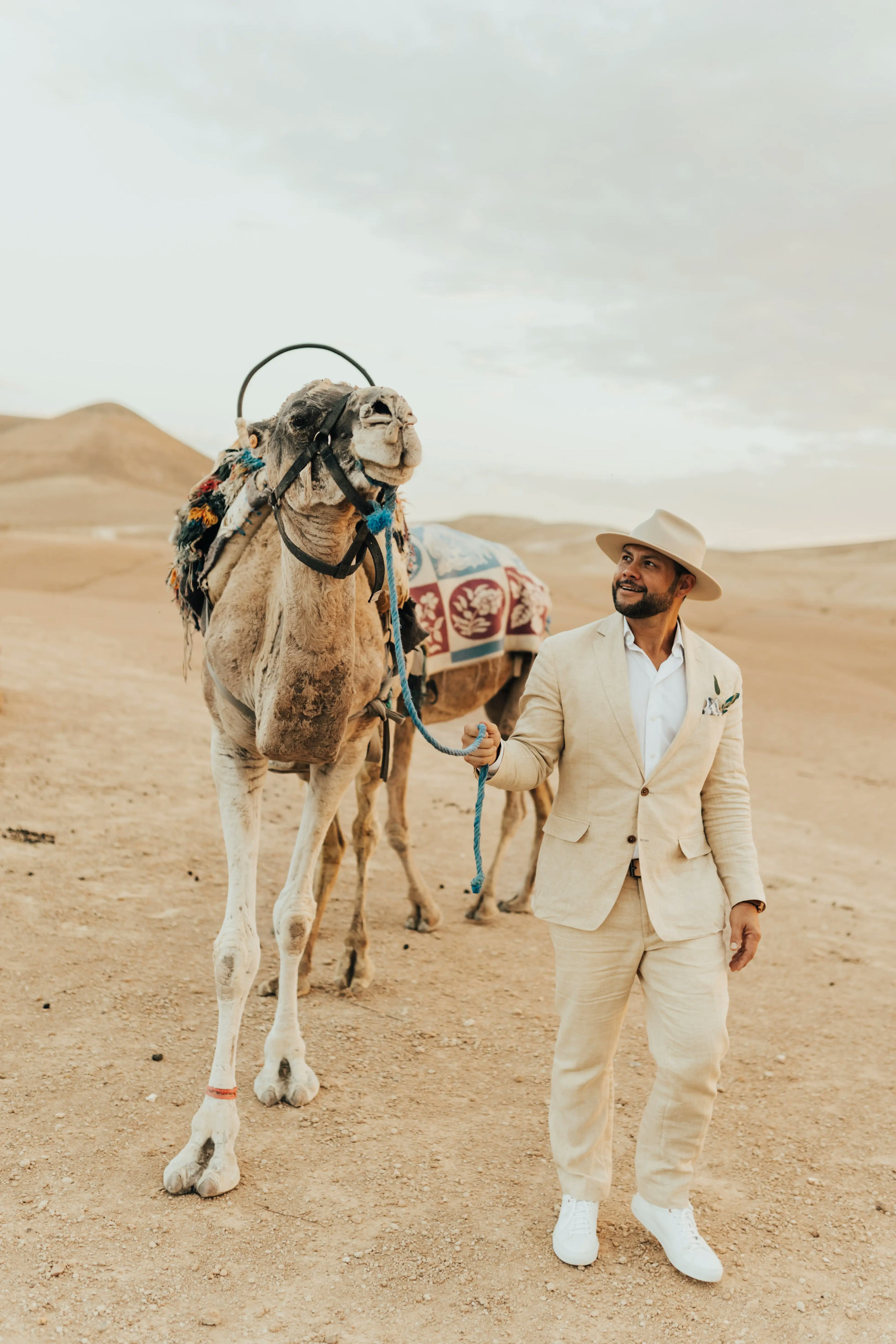 Groom with camel in Agafay desert